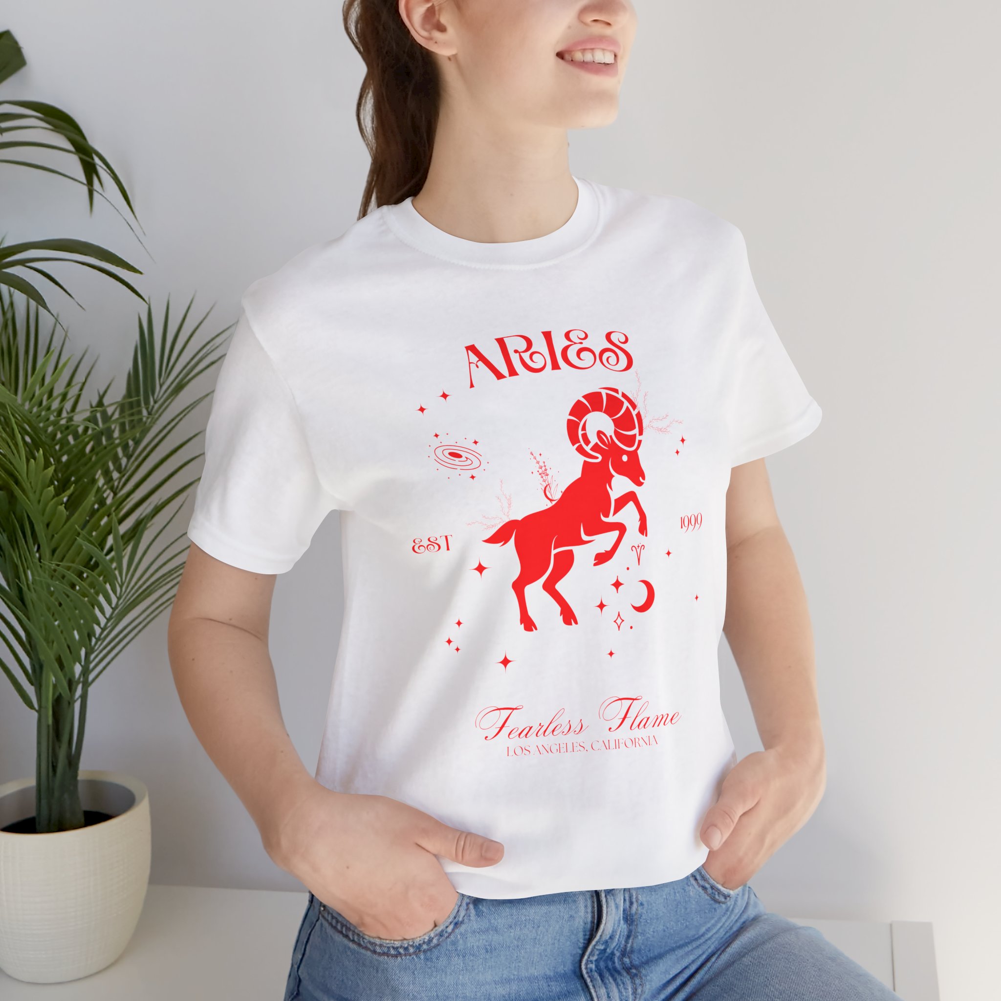 Aries Unisex T-Shirt – Fearless Flame | Cosmic Veil Collection | Premium Zodiac Tee