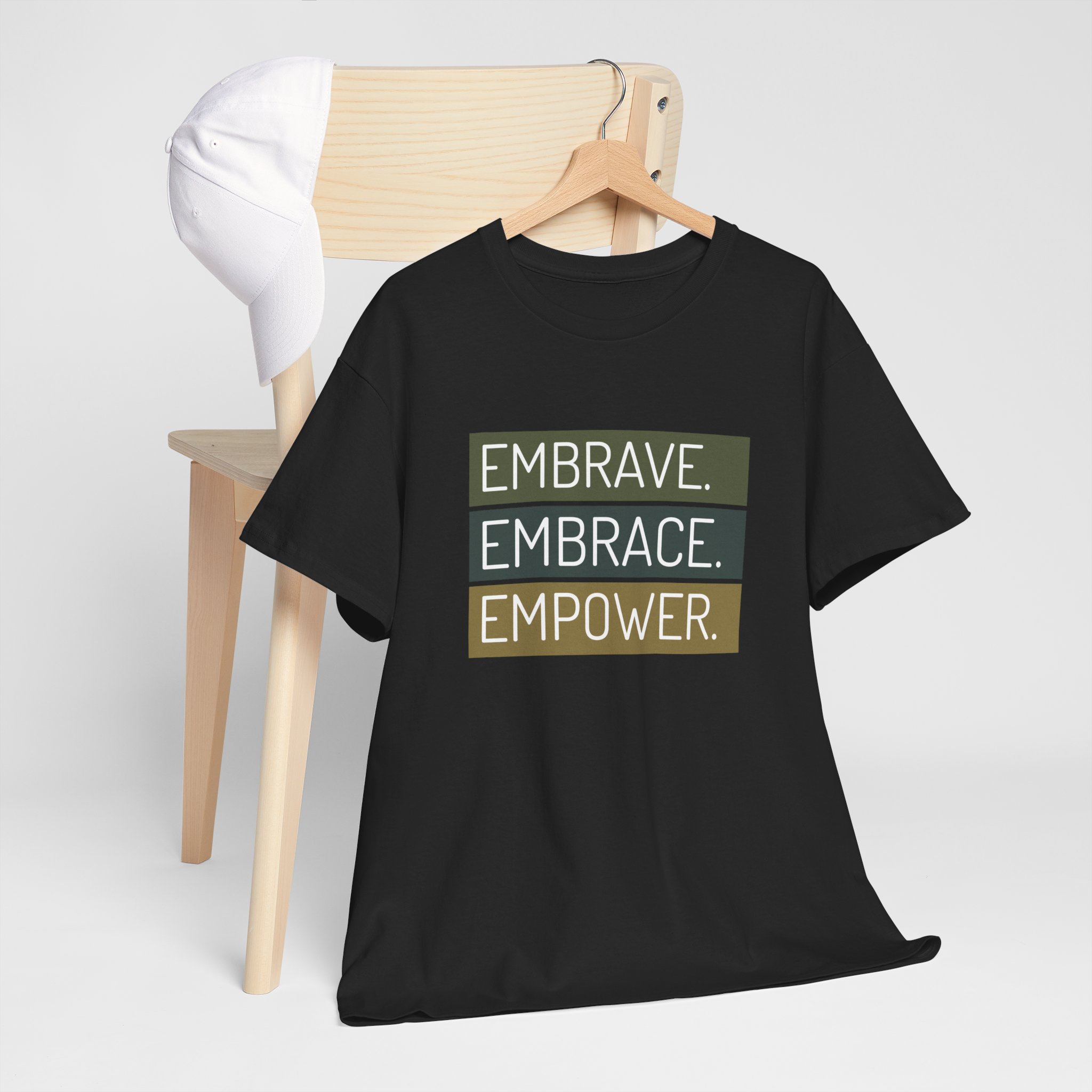 “Embrave. Embrace. Empower.” Sensory-Friendly Motivational Unisex T-Shirt – Premium Cotton Stretch Fit
