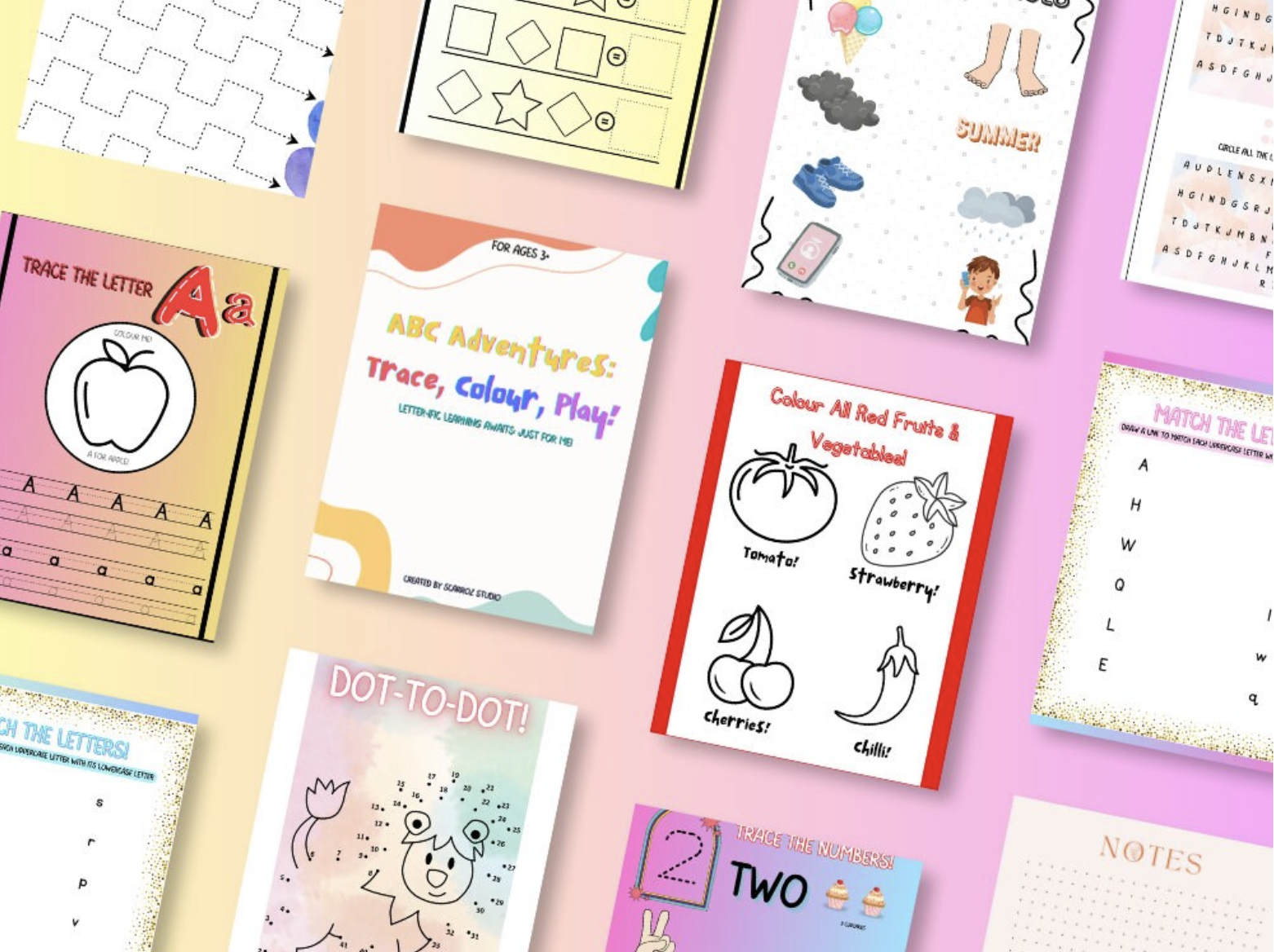 ABC Adventures: Trace, Colour, Play | Digital Download | Printable Interactive Worksheet for Ages 3+ 