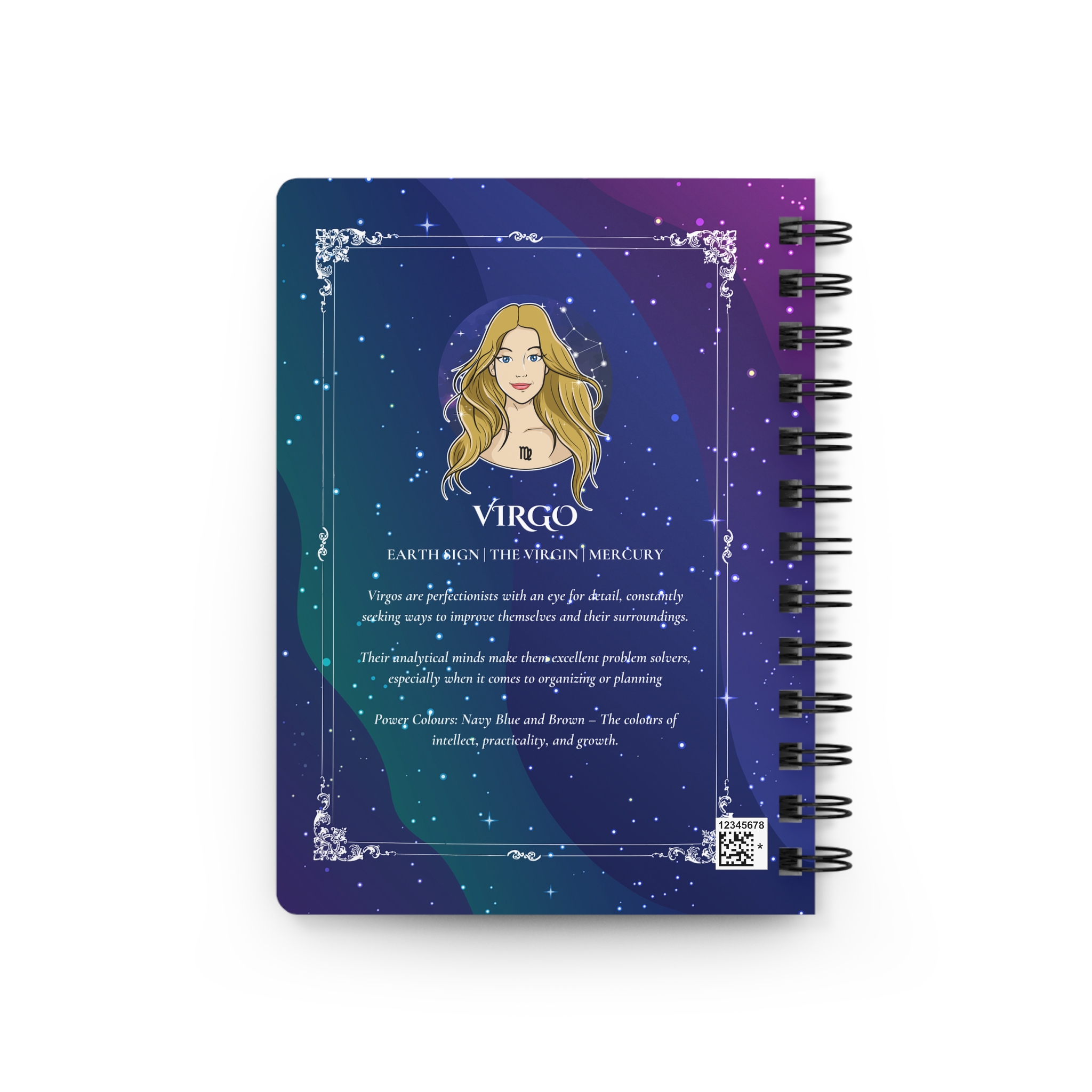 Virgo Zodiac Journal – Daily Check-In and Planning Notebook | Cosmic Veil Collection