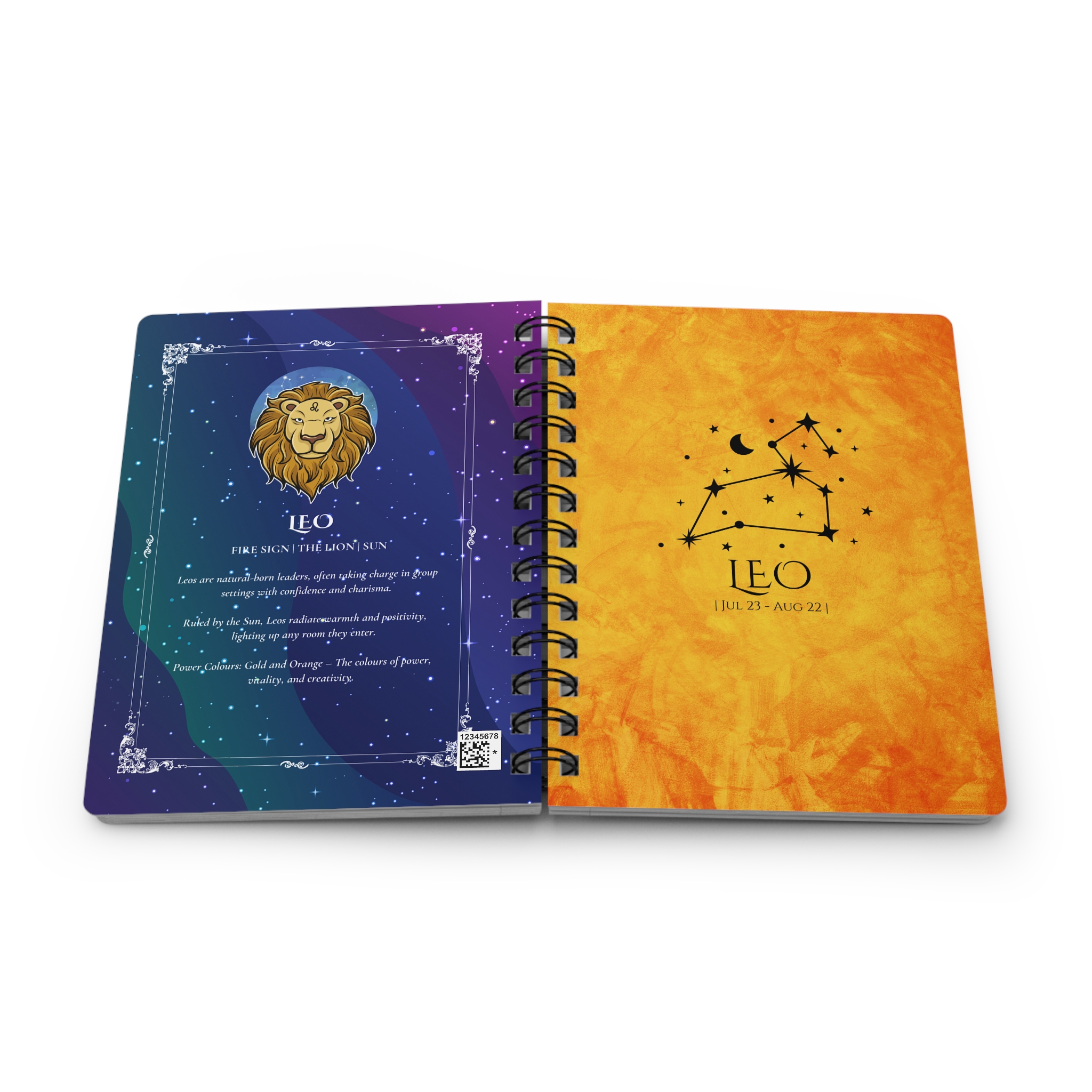 Leo Zodiac Journal – Daily Check-In and Planning Notebook | Cosmic Veil Collection