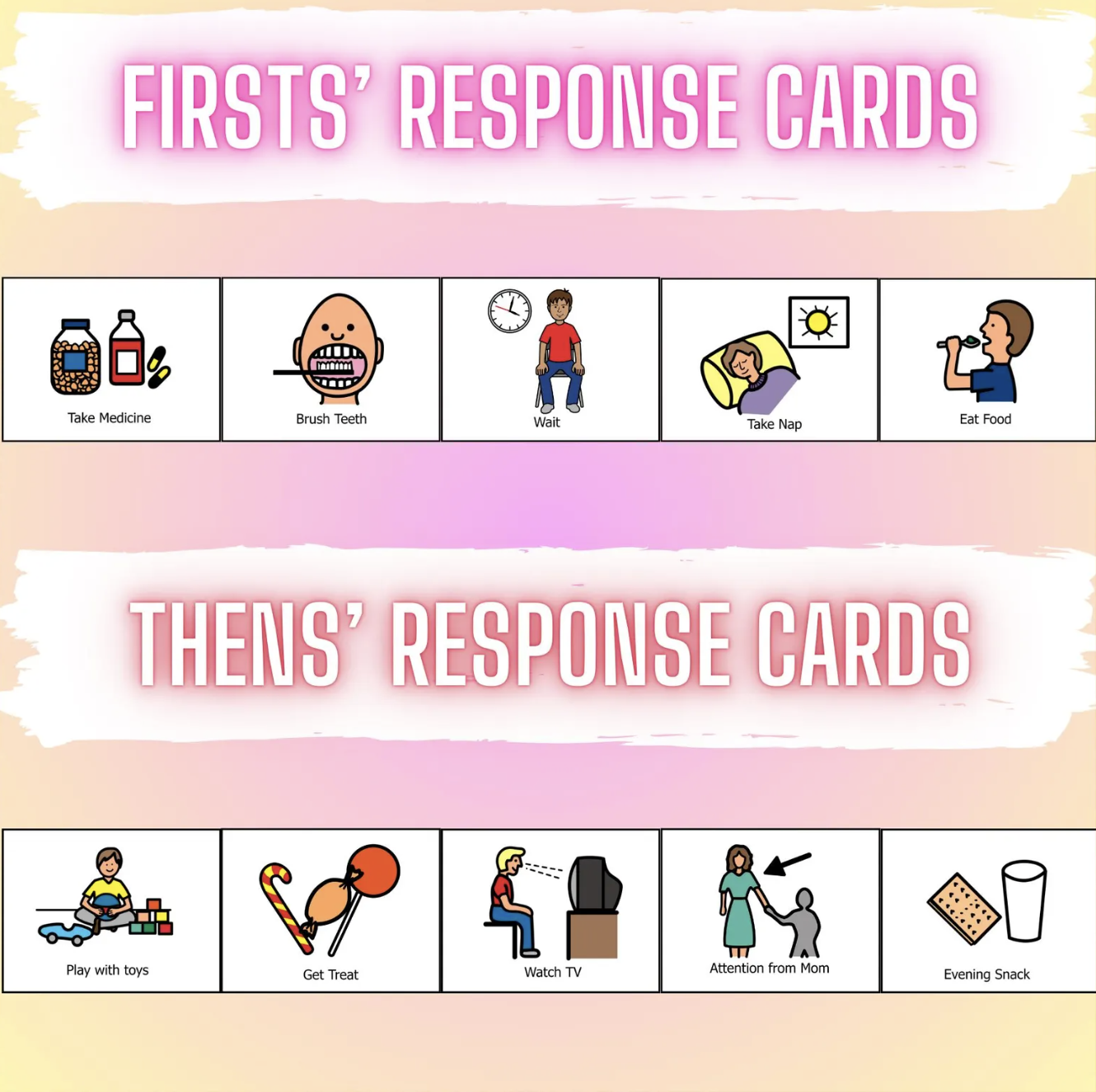 First/Then Visual Tool for Kids | Printable Special Education Aid for Nonverbal Communication 