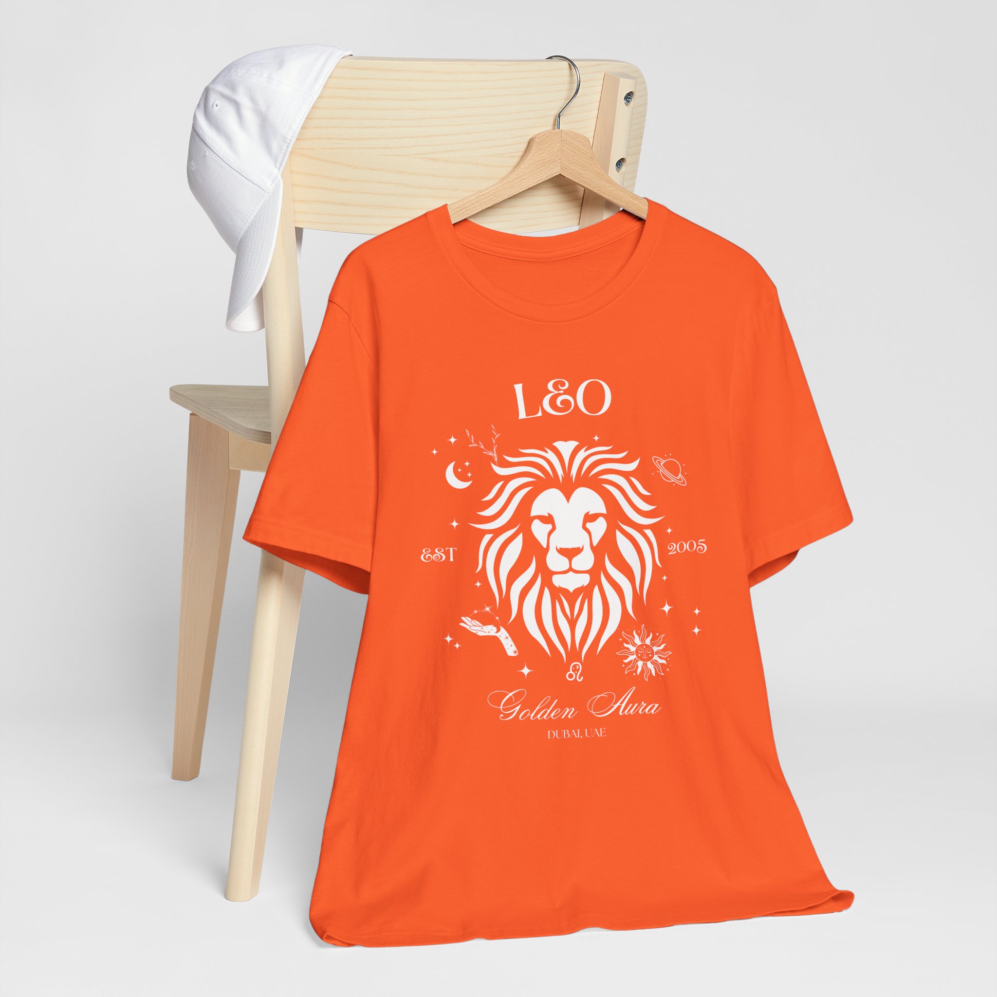 Leo Unisex T-Shirt – Golden Aura | Cosmic Veil Collection | Premium Zodiac Tee
