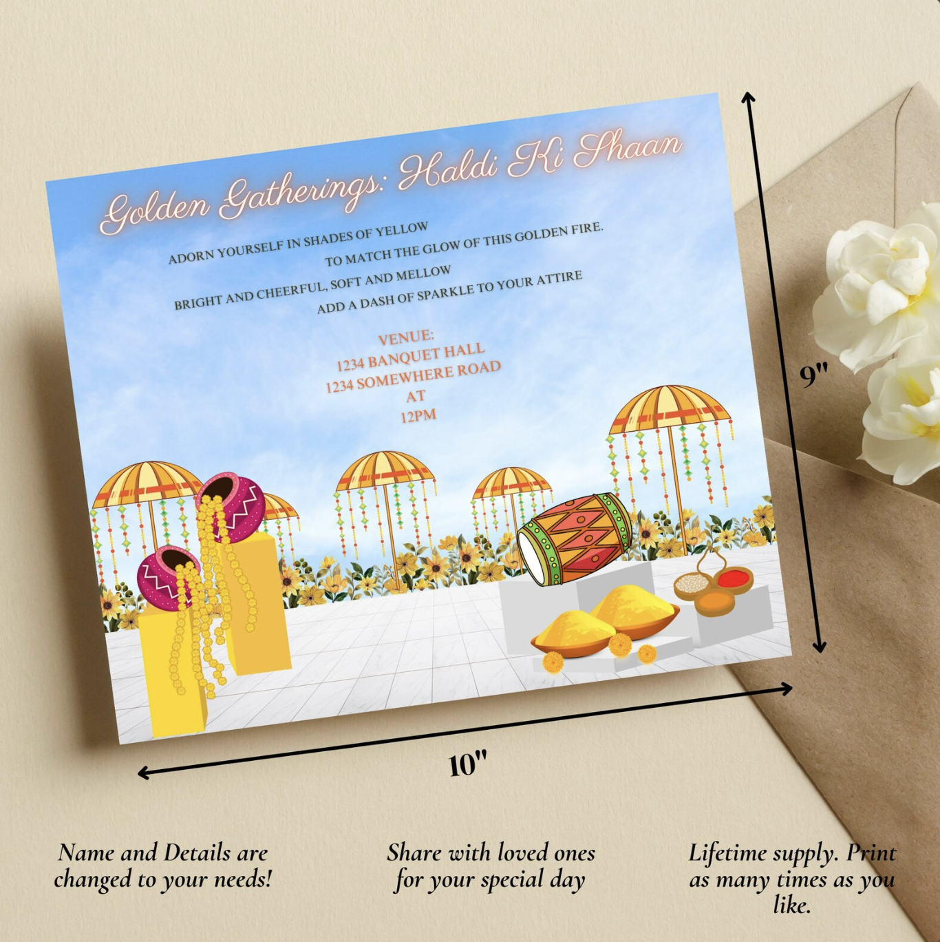 Haldi Ceremony Invitation for Bride & Groom | "Pyaar Bhari Haldi" | 2-Page Digital Design
