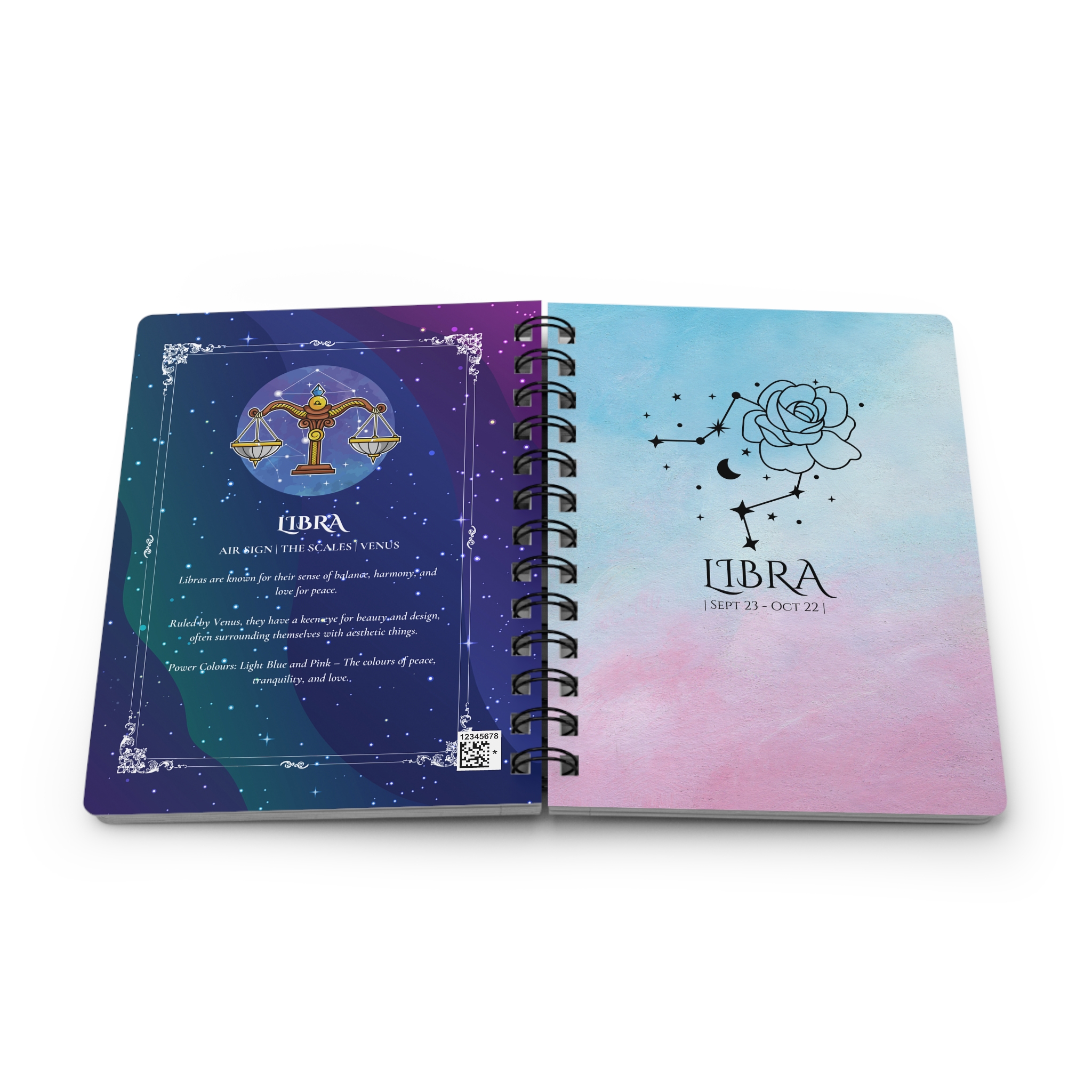 Libra Zodiac Journal – Balance & Reflection Notebook | Cosmic Veil Collection
