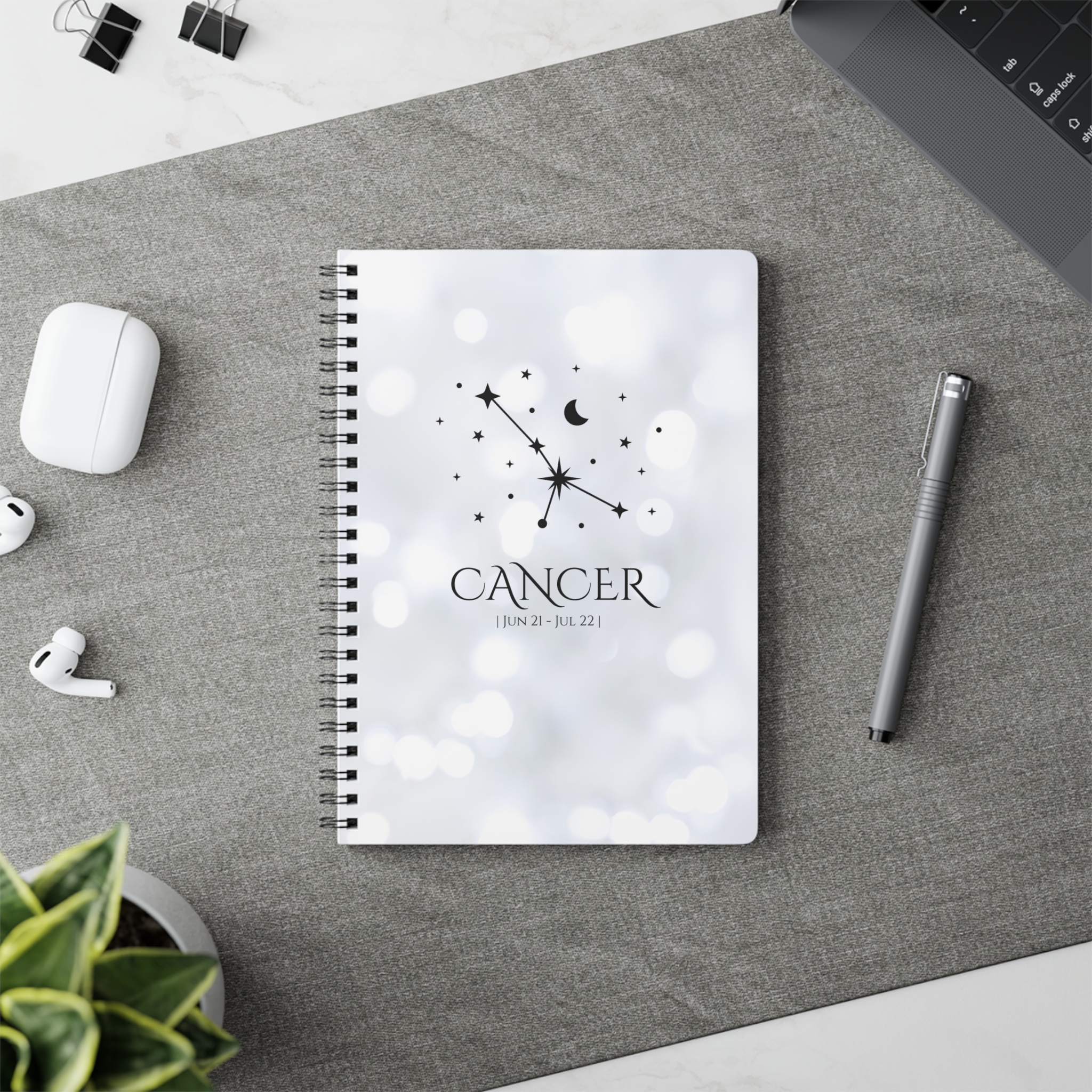 Cancer Zodiac Journal – Daily Check-In and Planning Notebook | Cosmic Veil Collection