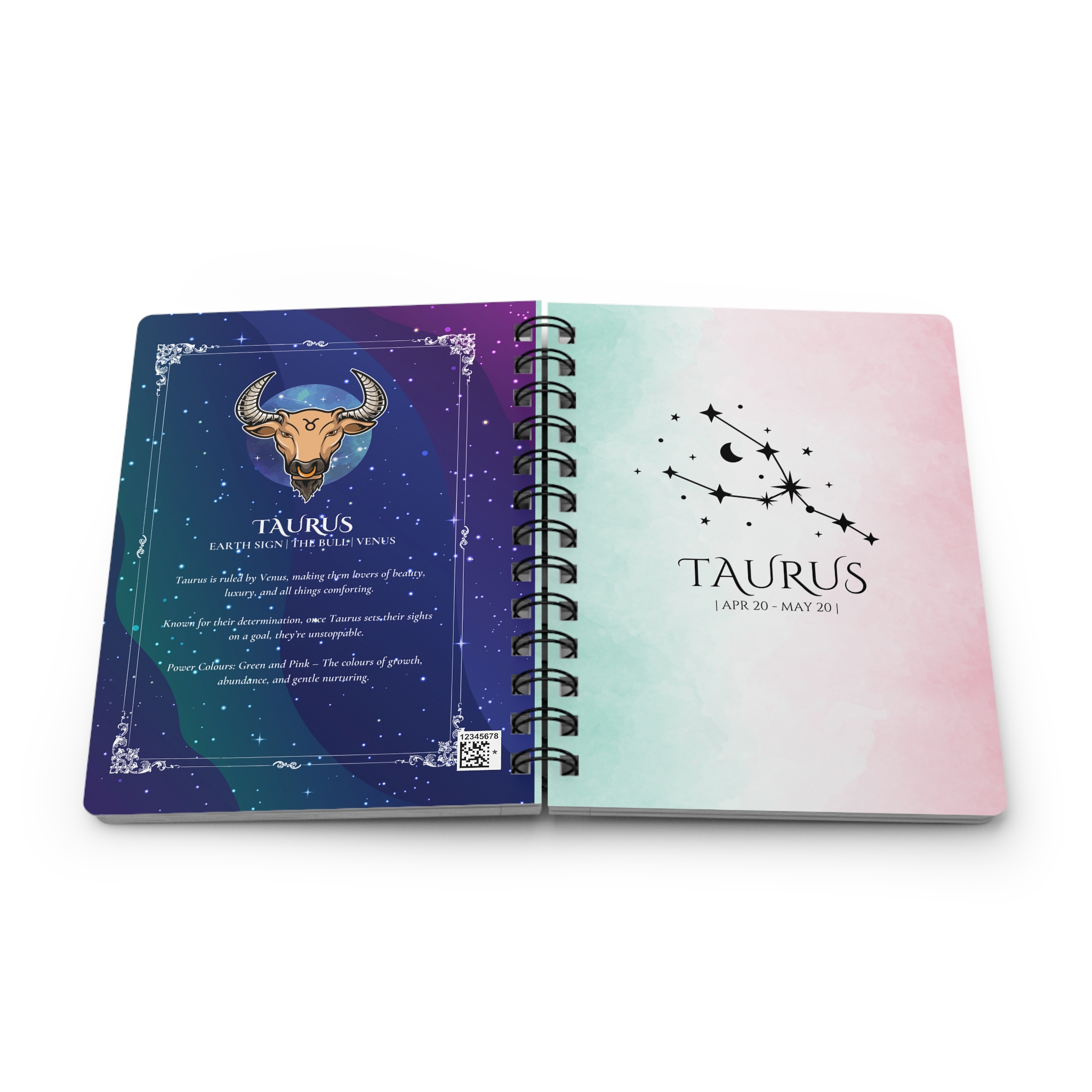 Taurus Zodiac Journal – Daily Check-In and Planning Notebook | Cosmic Veil Collection
