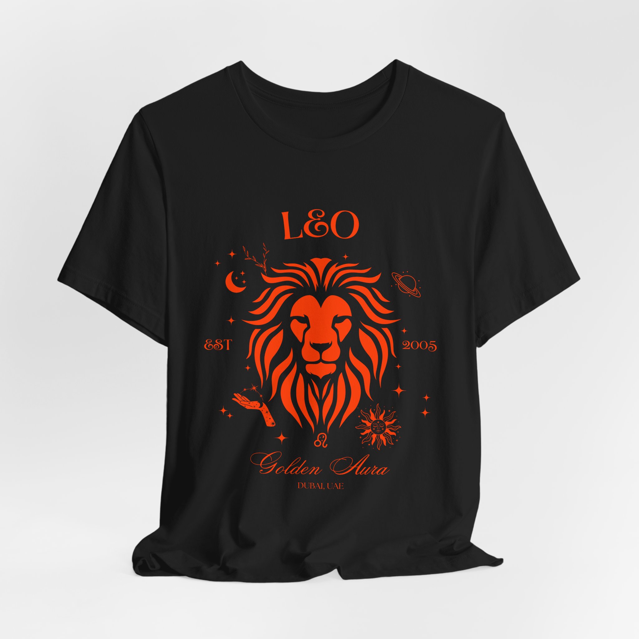Leo Unisex T-Shirt – Golden Aura | Cosmic Veil Collection | Premium Zodiac Tee