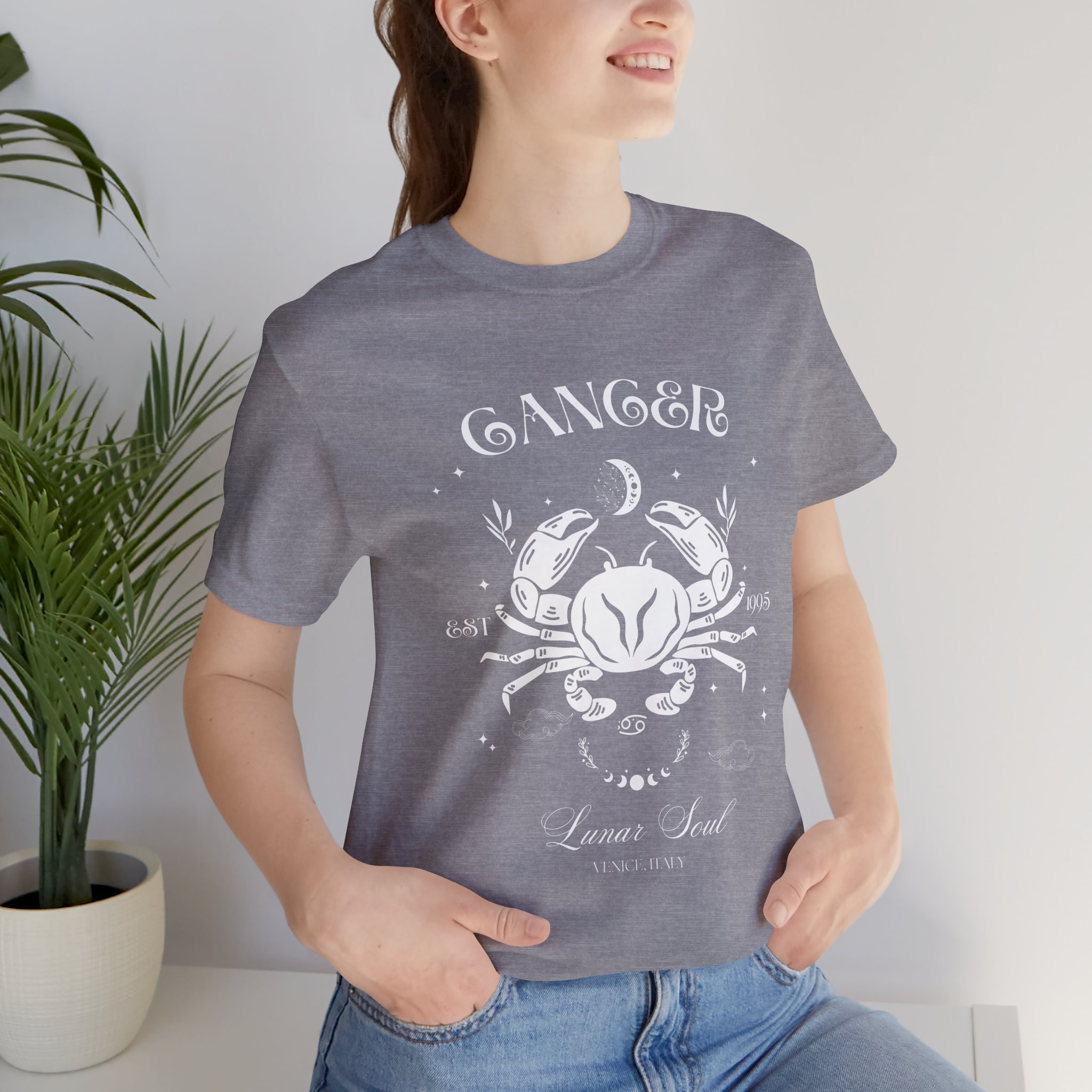 Cancer Unisex T-Shirt – Lunar Soul | Cosmic Veil Collection | Premium Zodiac Tee