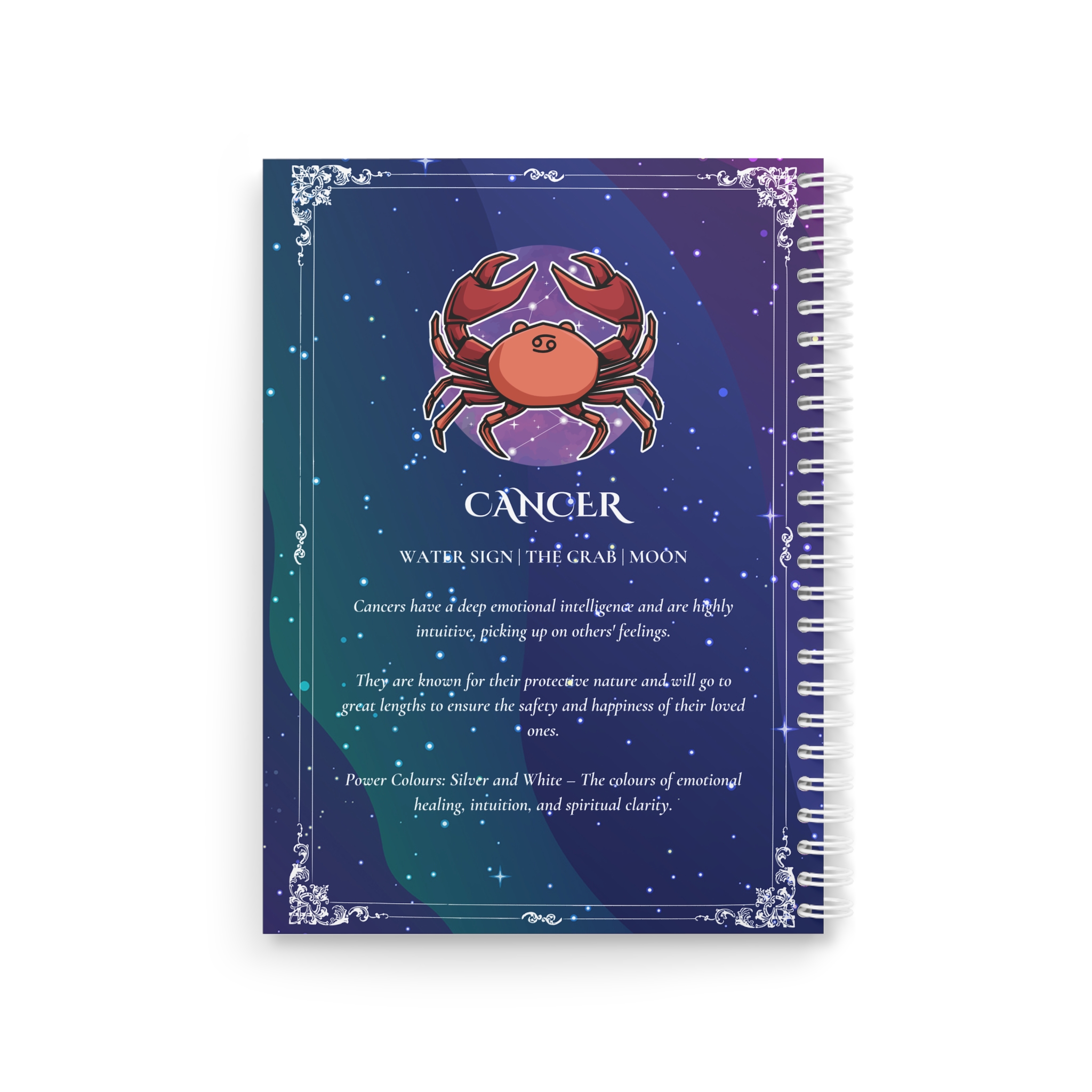Cancer Zodiac Journal – Daily Check-In and Planning Notebook | Cosmic Veil Collection