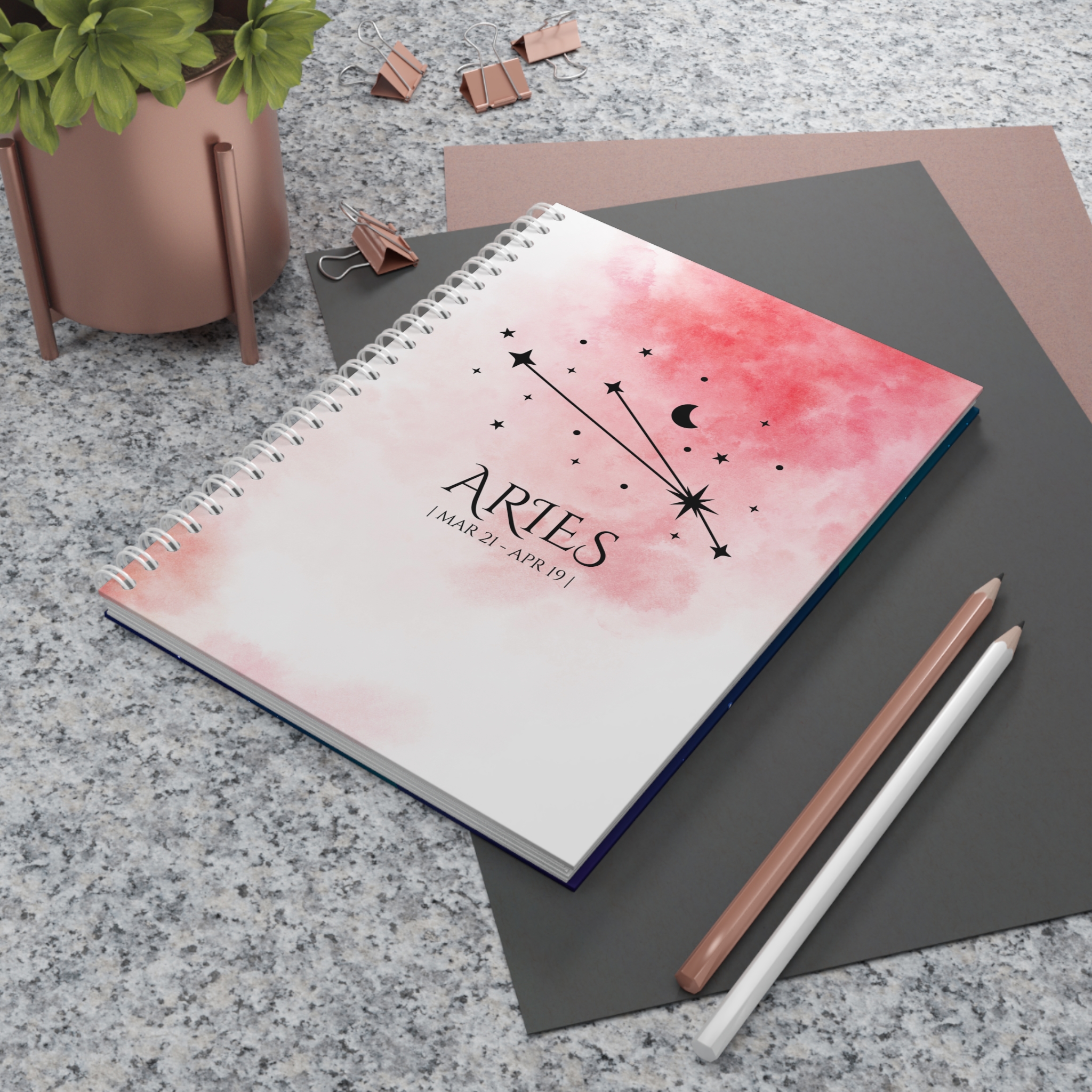 Aries Zodiac Journal – Daily Check-In and Planning Notebook | Cosmic Veil Collection
