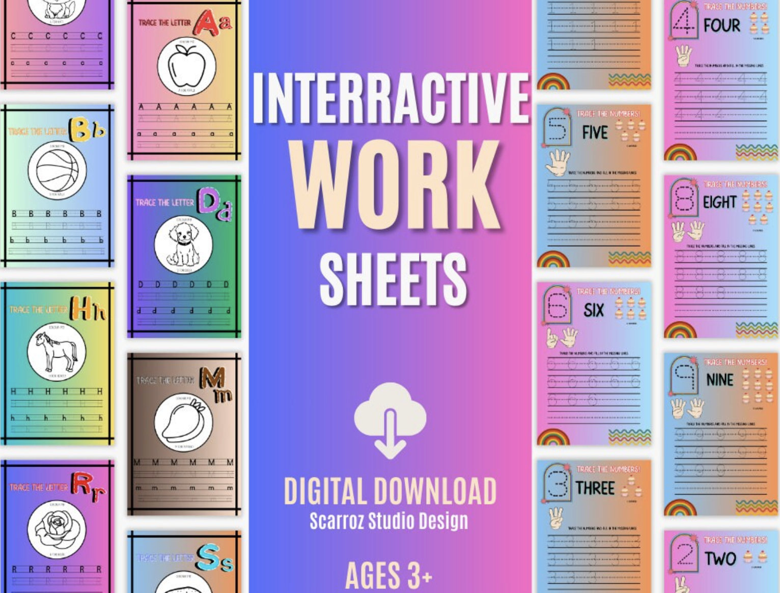 ABC Adventures: Trace, Colour, Play | Digital Download | Printable Interactive Worksheet for Ages 3+