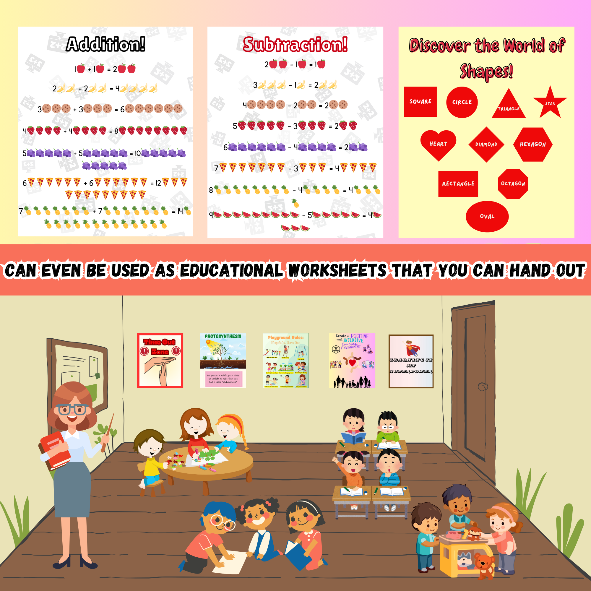 100+ Printable Classroom Learning Posters for Grades 1–3 | Digital Download | Special & General Education