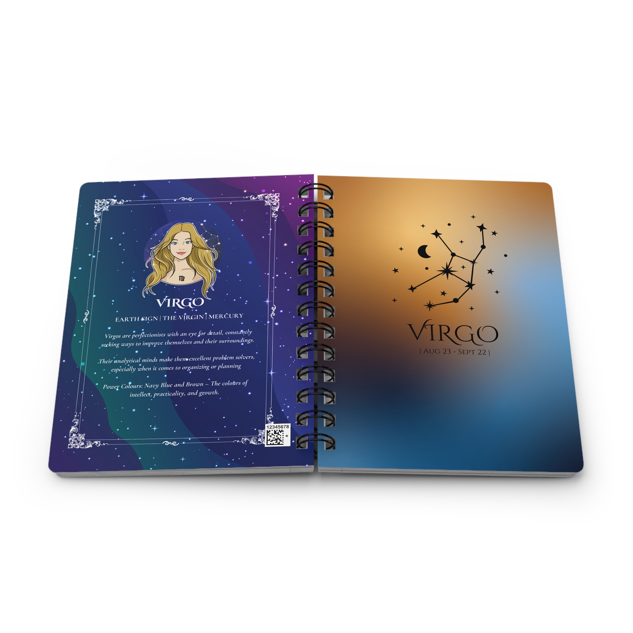 Virgo Zodiac Journal – Daily Check-In and Planning Notebook | Cosmic Veil Collection