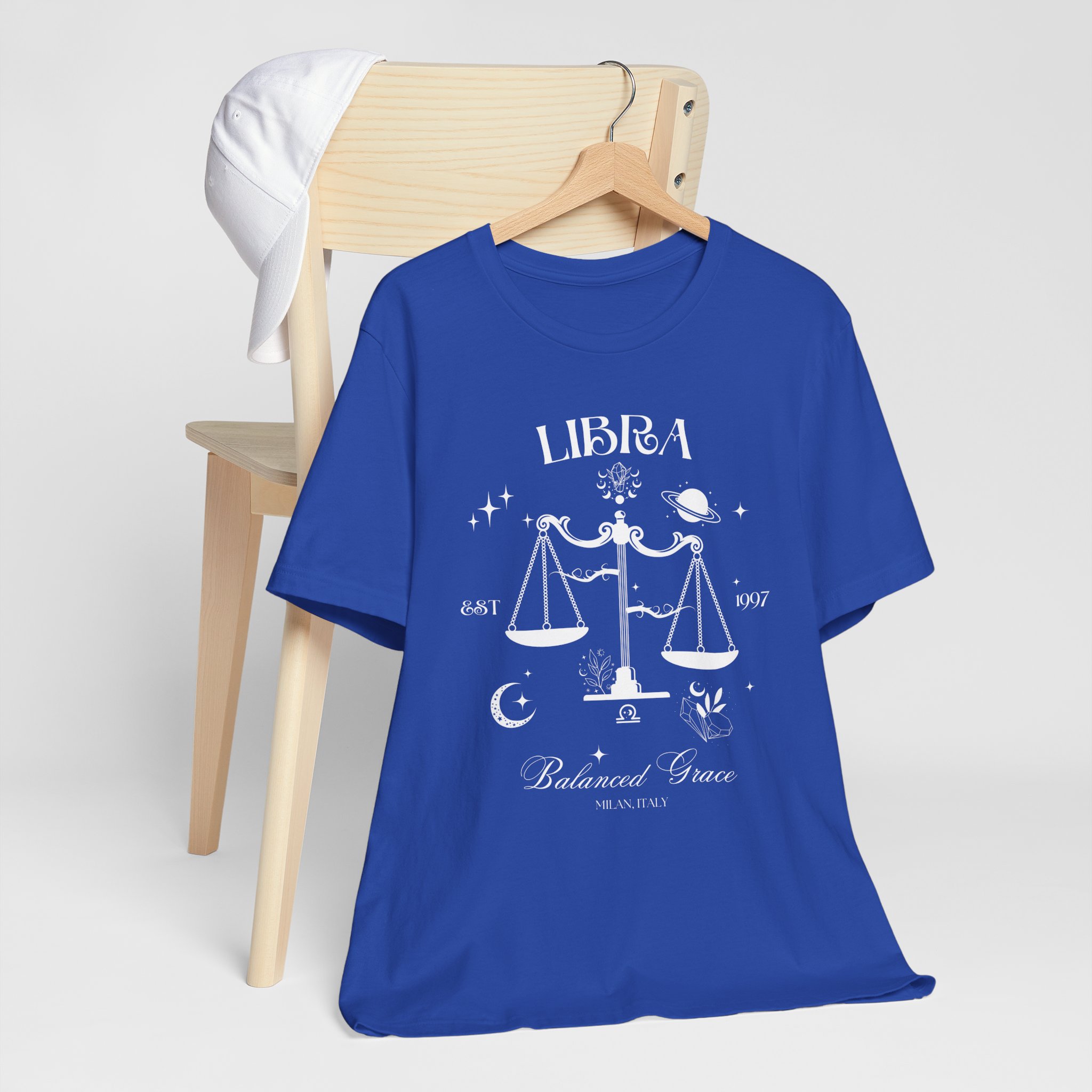Libra Unisex T-Shirt – Balanced Grace | Cosmic Veil Collection | Premium Zodiac Tee