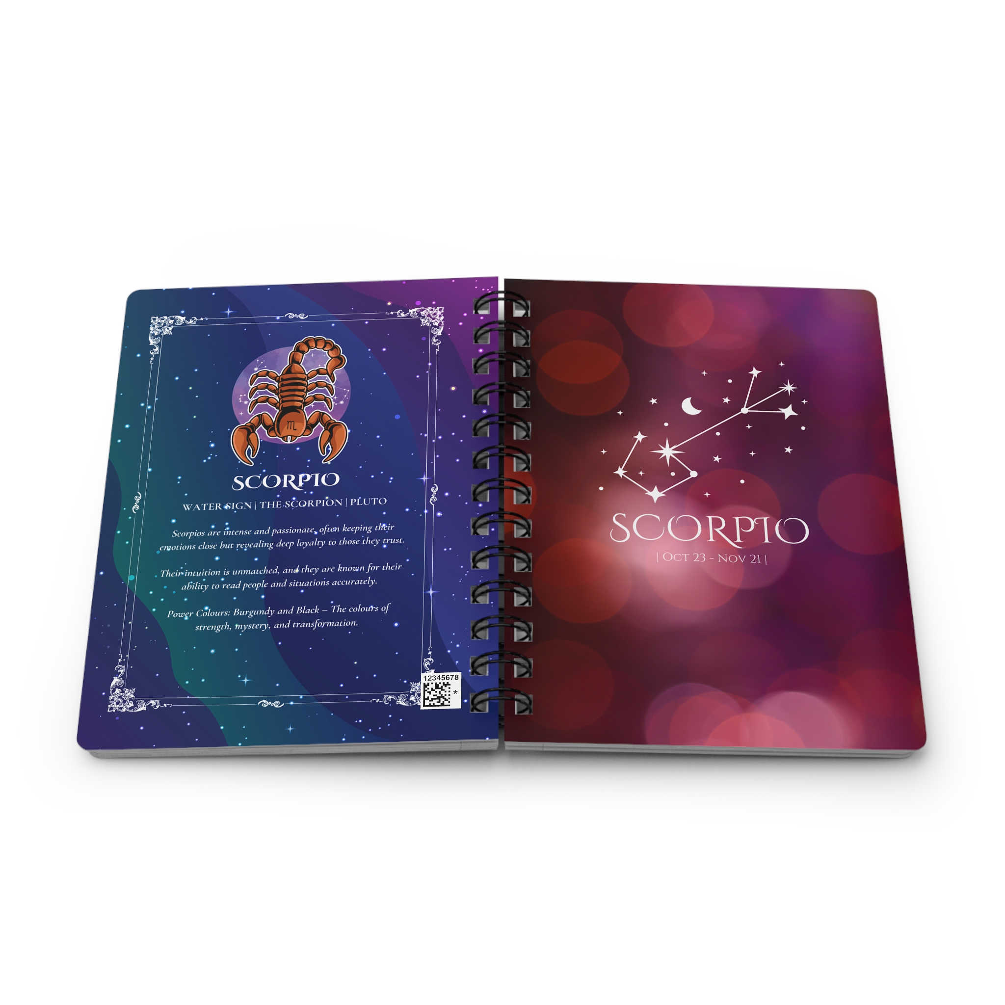 Scorpio Zodiac Journal – Shadow & Transformation Notebook | Cosmic Veil Collection