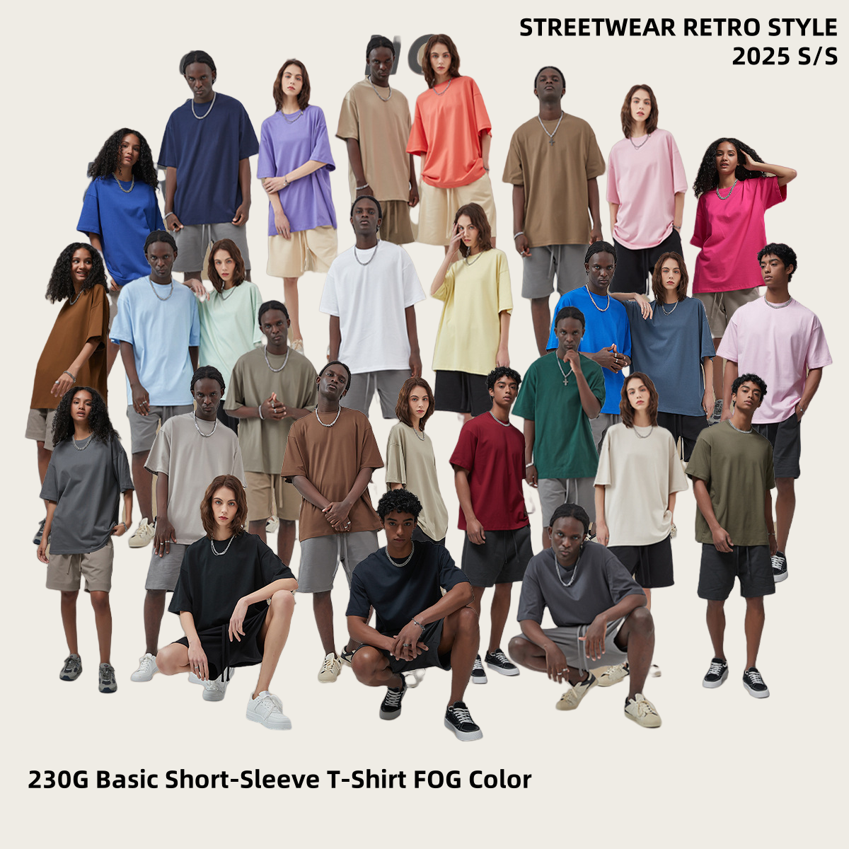 230G Basic Short-Sleeve T-Shirt FOG Color #AR002