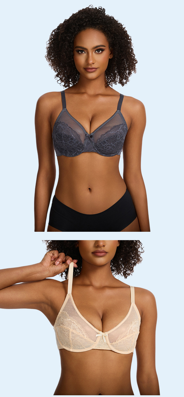 Black Lace Mesh Bra