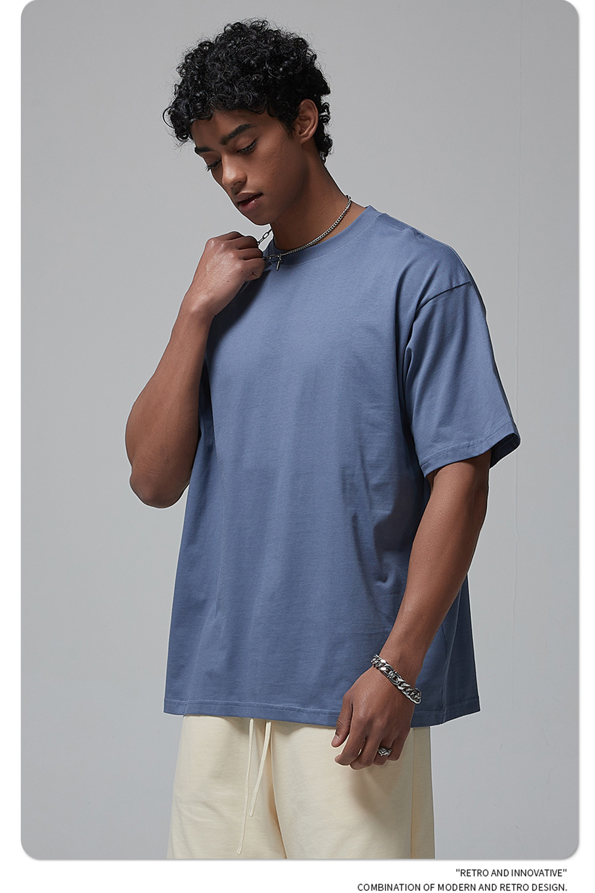 190G Retro Streetwear Oversized T-Shirt #8801