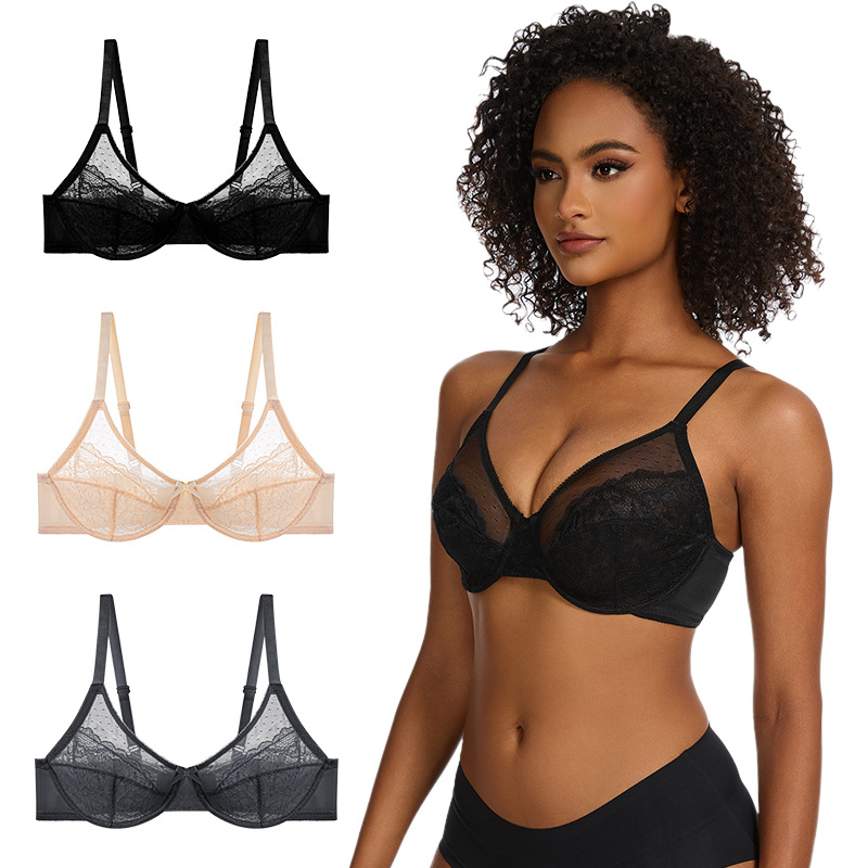 Black Lace Mesh Bra
