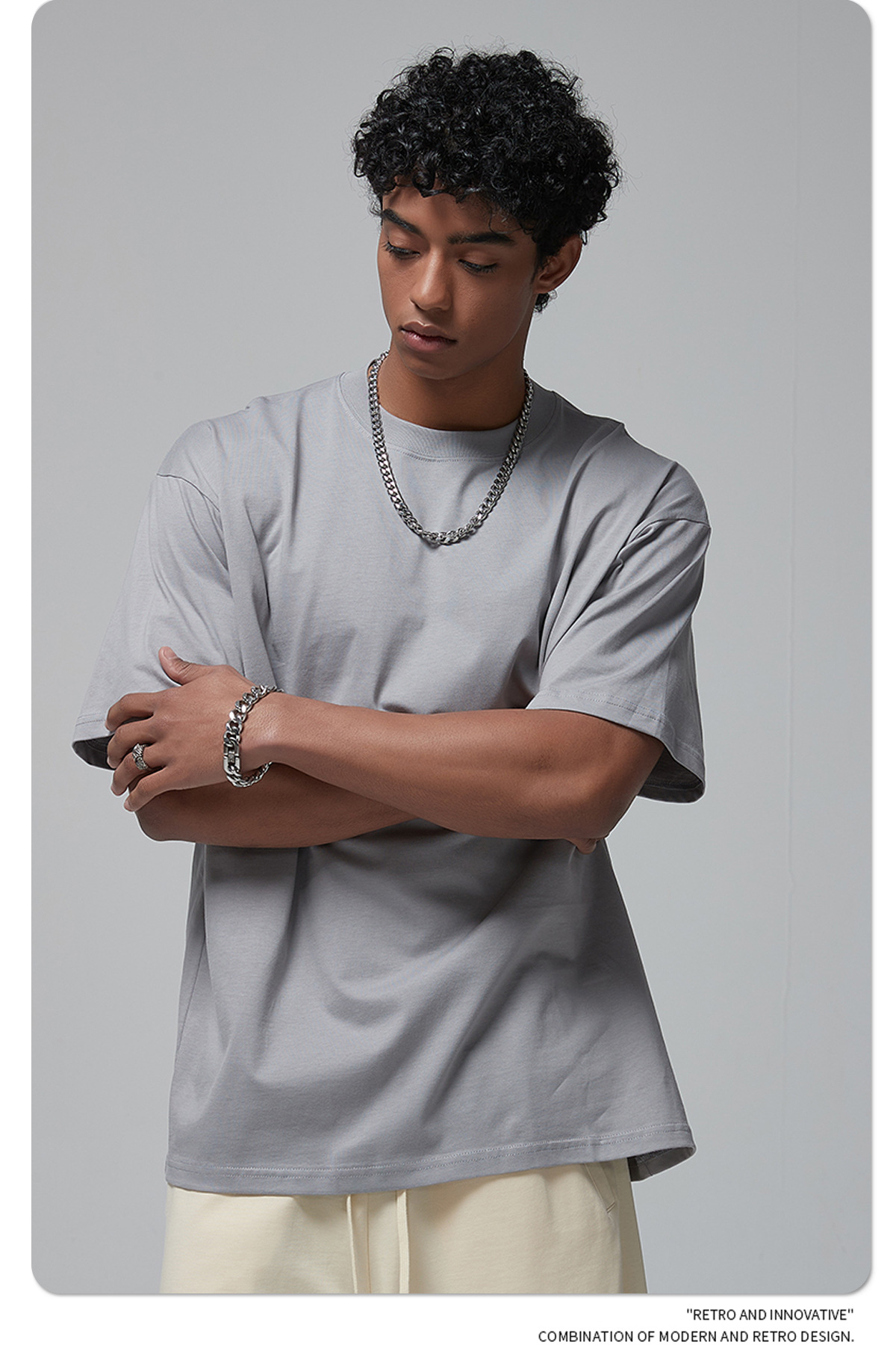 190G Retro Streetwear Oversized T-Shirt #8801