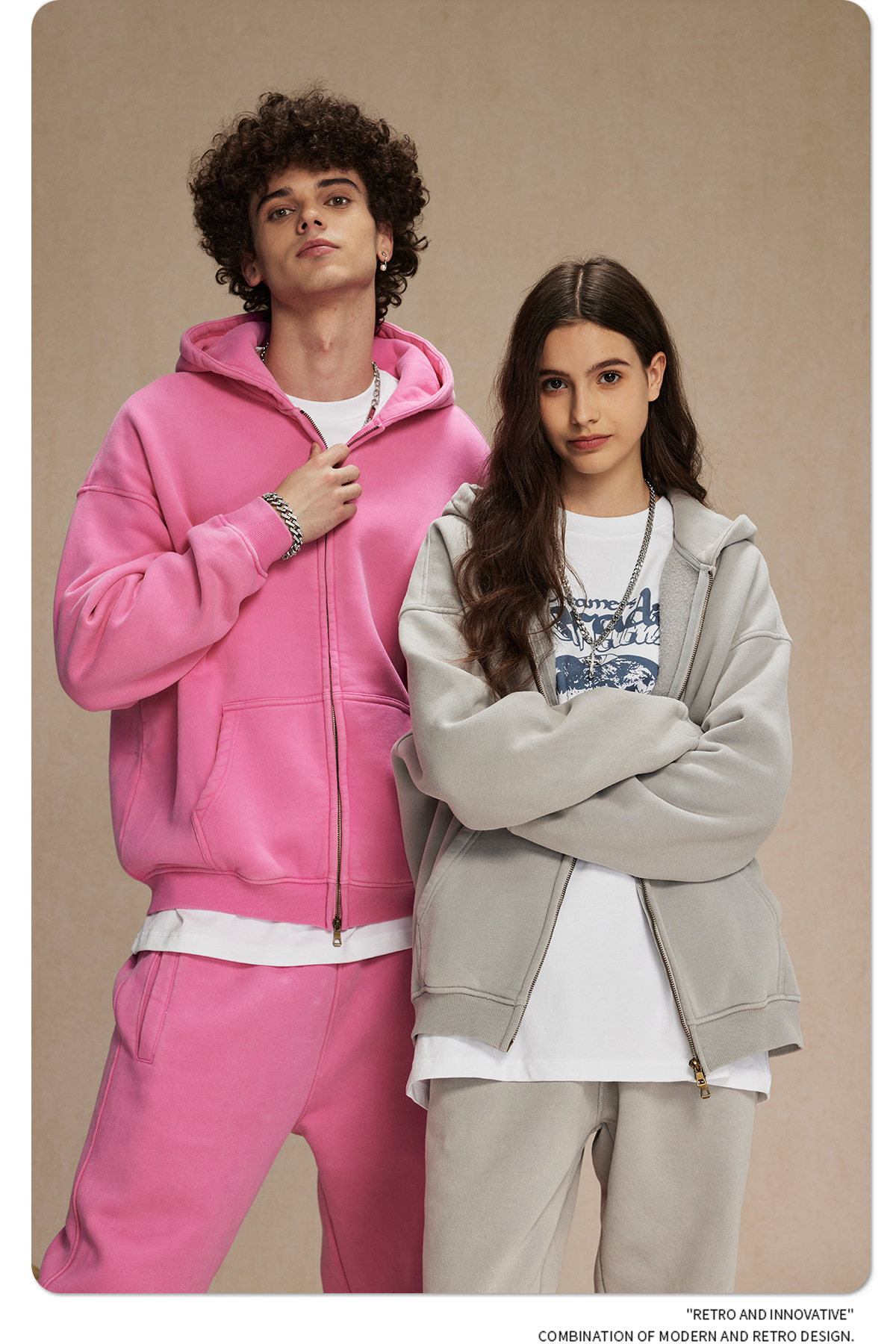 360G Velvet Double Zipper Hoodie #2663