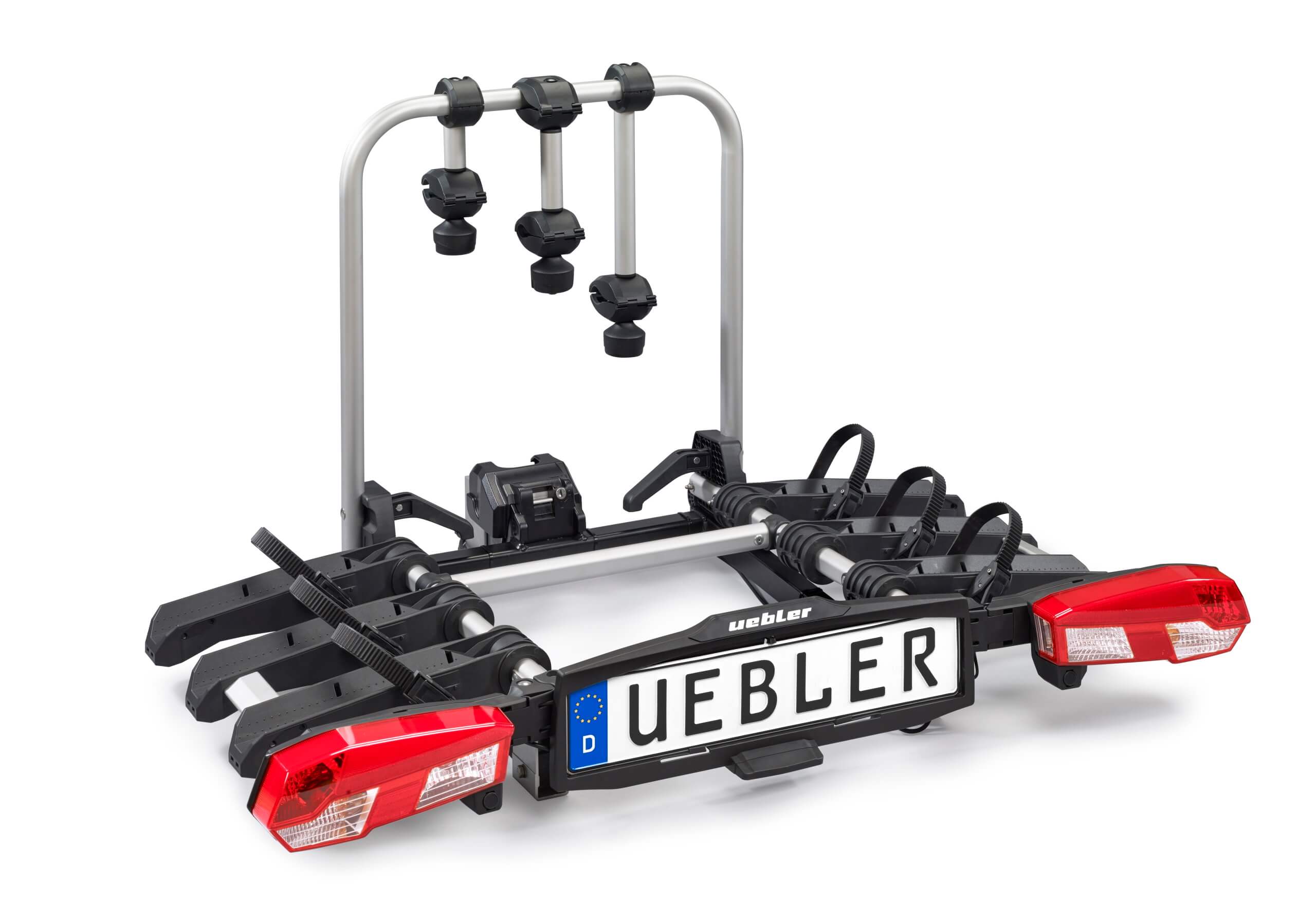Uebler H31 S90 tilting and folding eBike rack (3 bikes) with reversing sensors