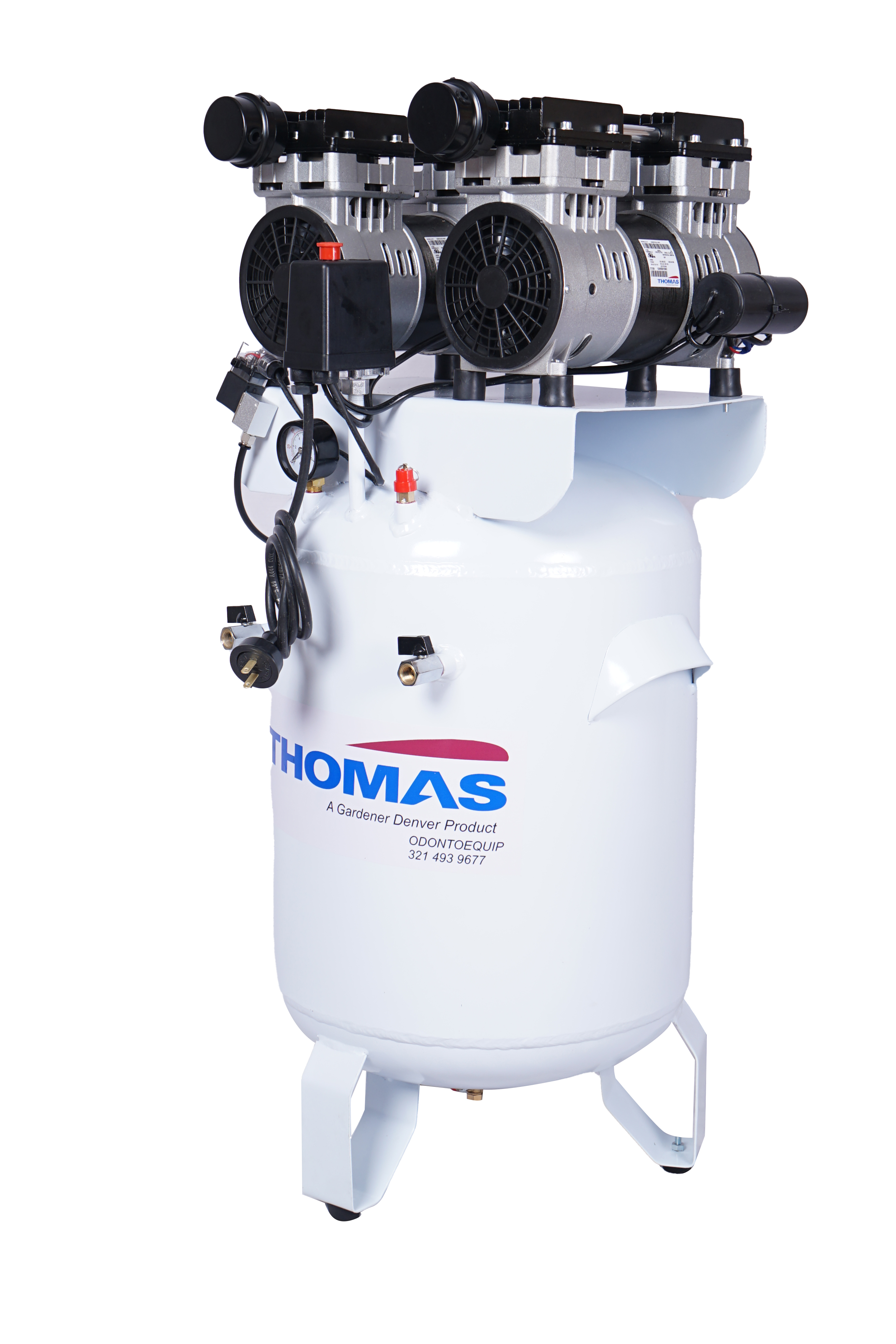 Compresor Odontológico Silencioso Sin aceite 2hp Vertical 