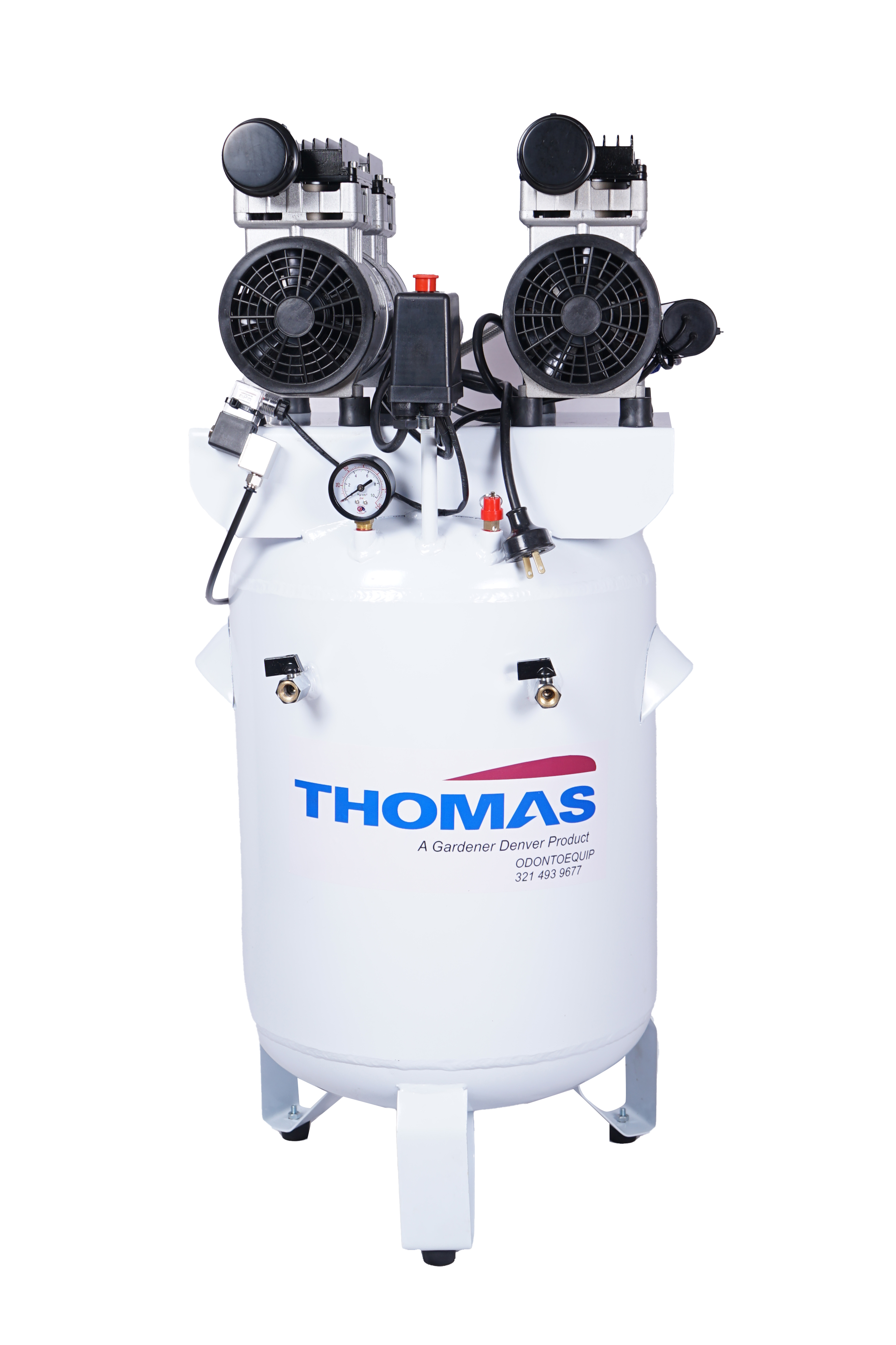 Compresor Odontológico Silencioso Sin aceite 2hp Vertical