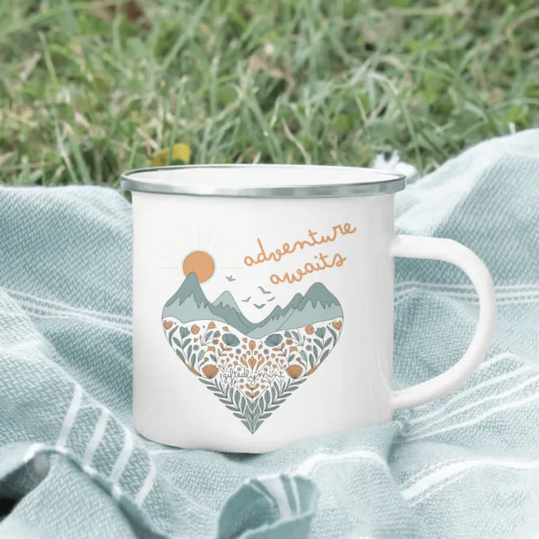 Adventure Awaits Enamel Mug