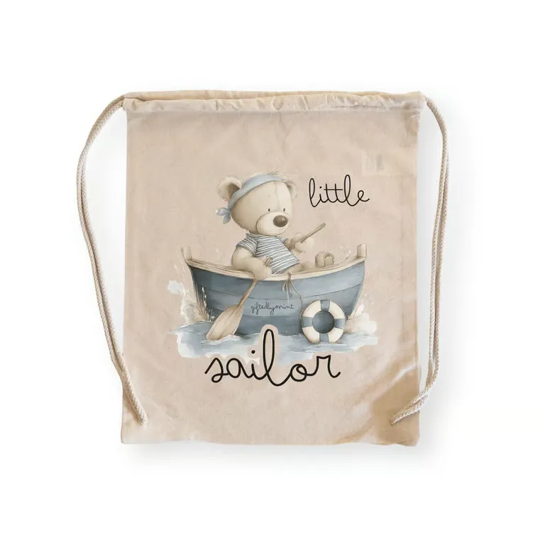 Little Mermaid or Little Sailor Drawstring Backpack