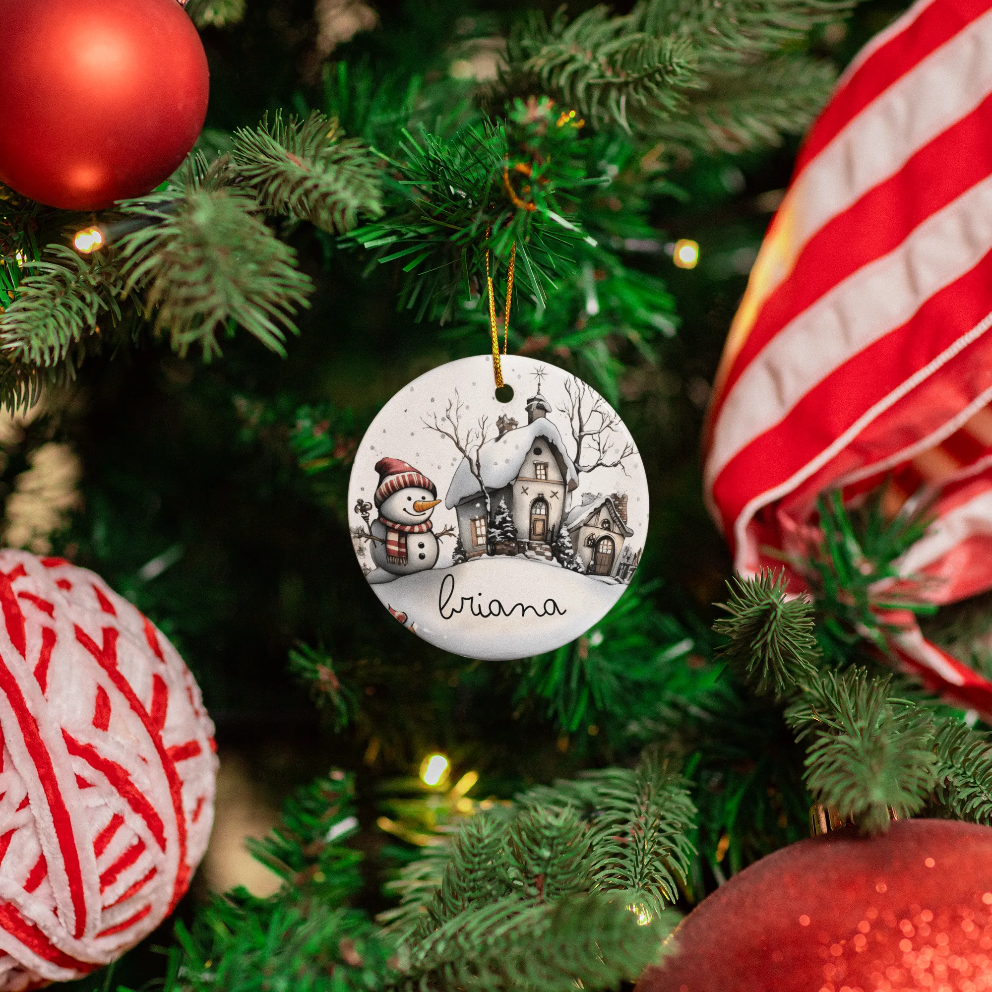Personalised Snowman Christmas Tree Ornament