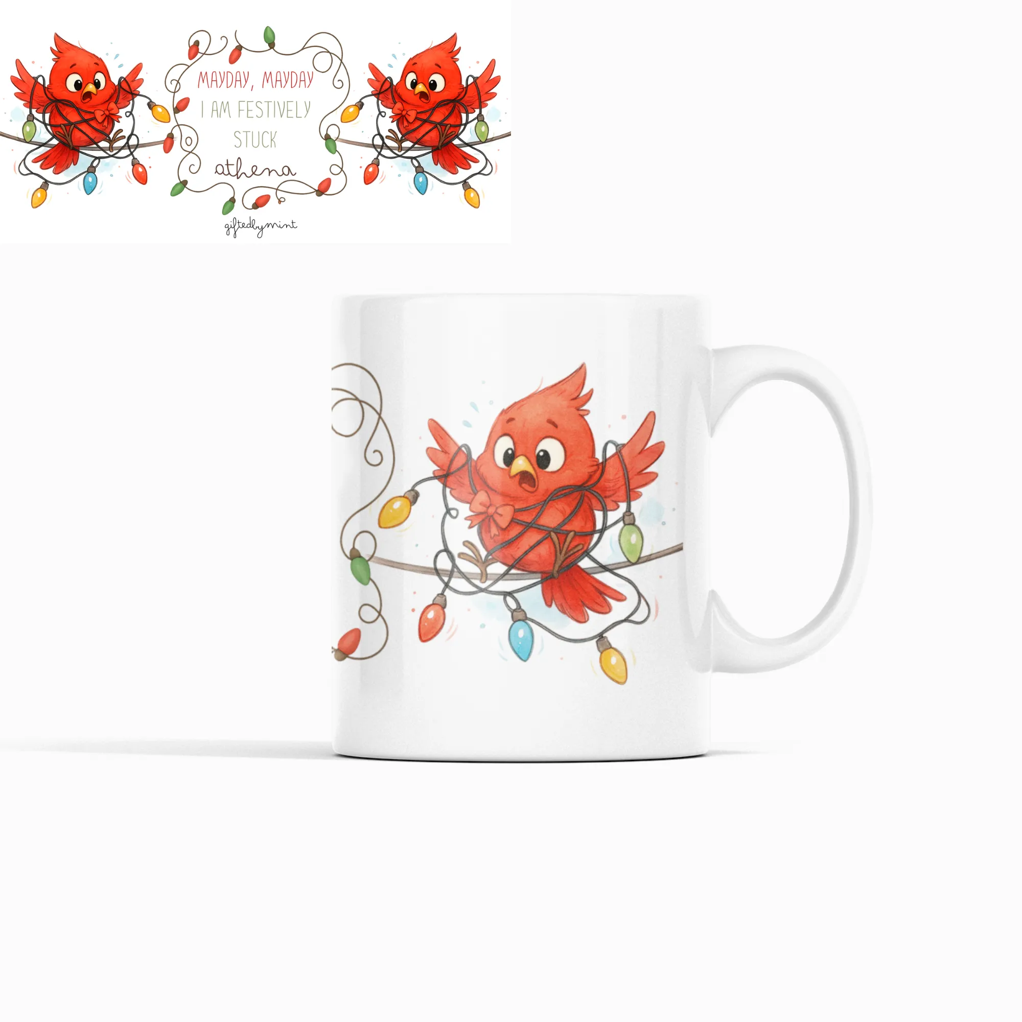 Festive Cardinal Holiday Mug