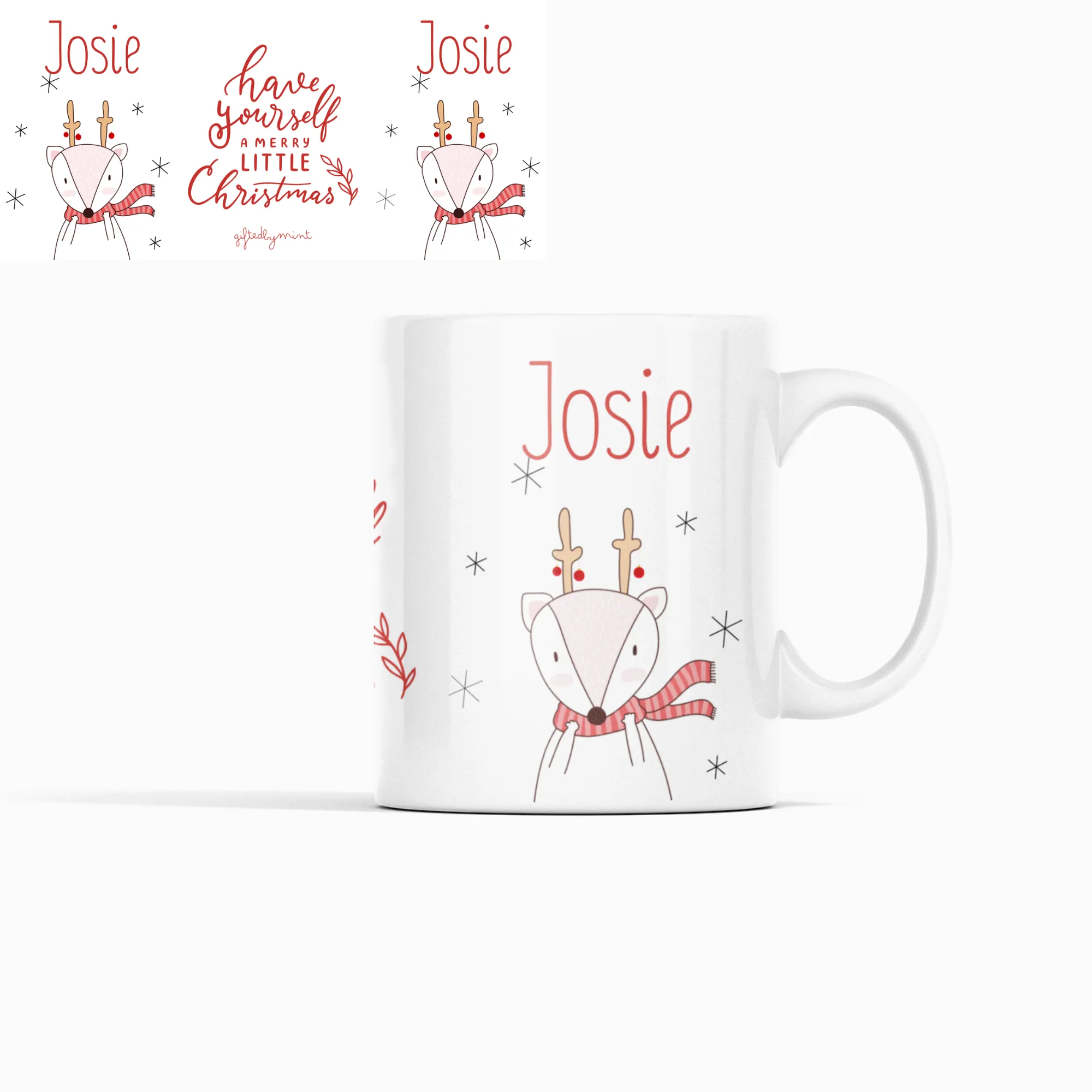 Personalised Christmas Reindeer or Bear Mug