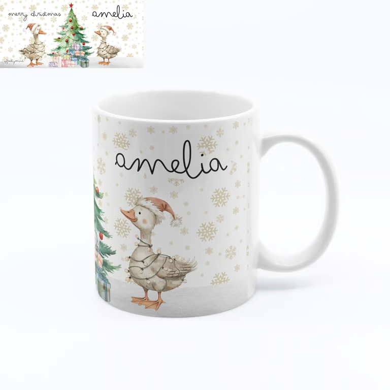 Personalised Christmas Goose Mug