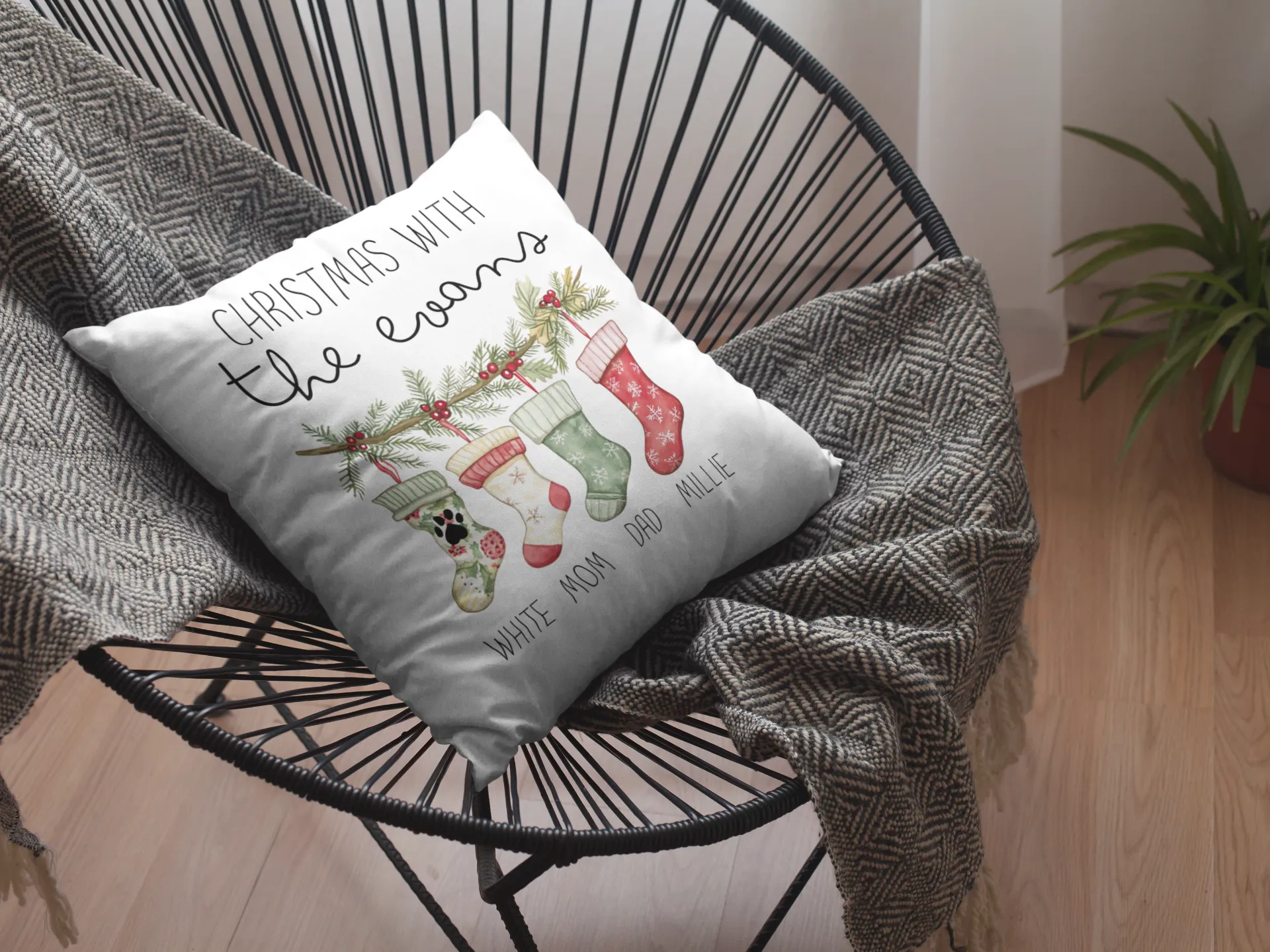 Personalised Family Christmas Cushion