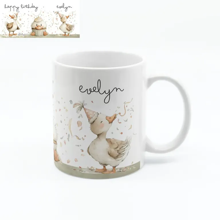 Personalised Birthday Goose Mug