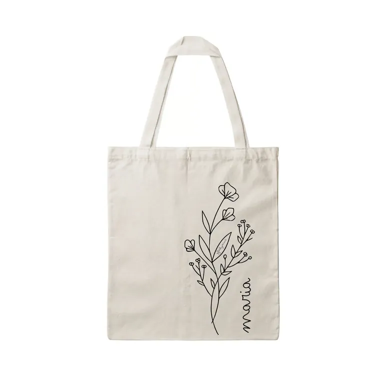 Floral Canvas Tote Bag