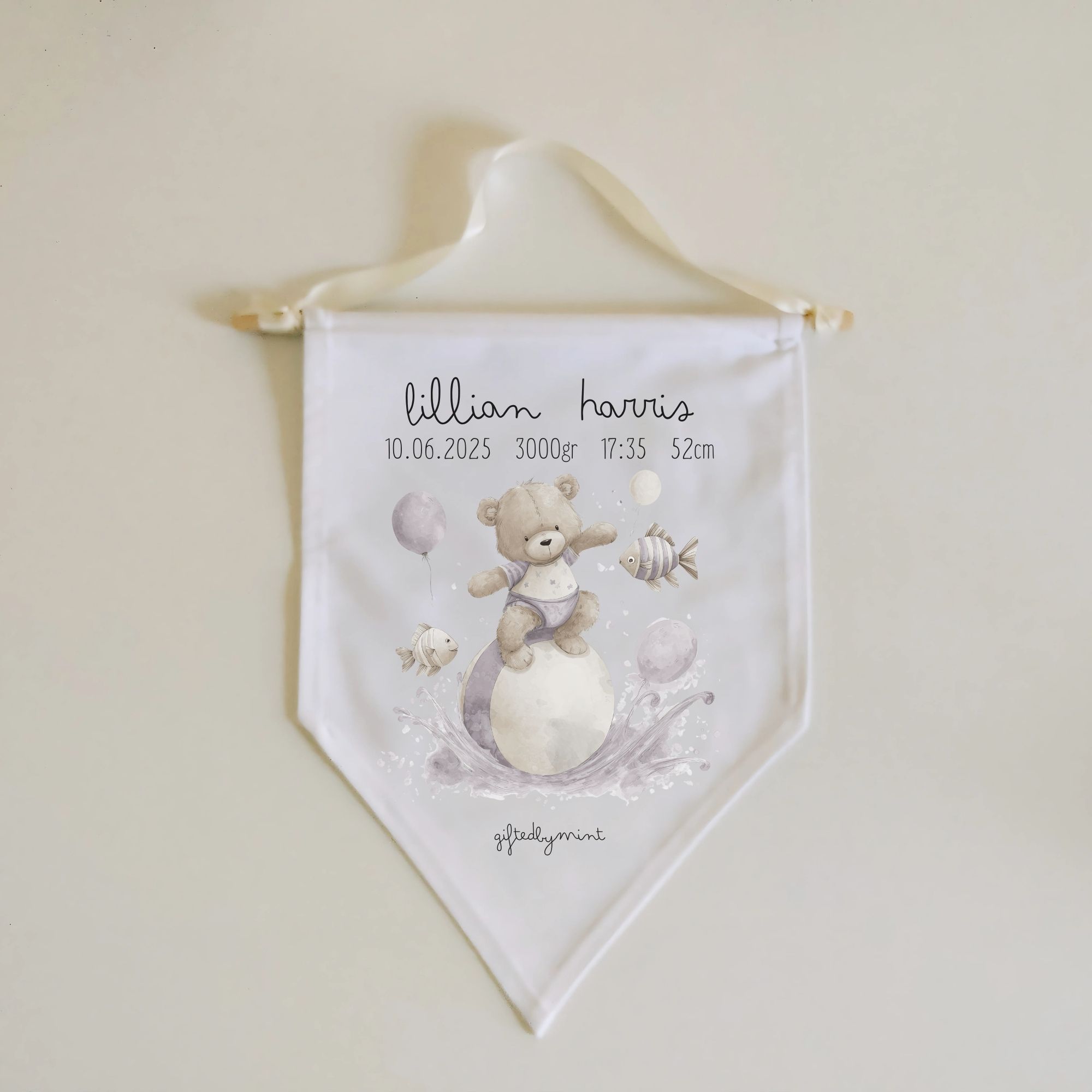 Personalised Baby Birth Banner