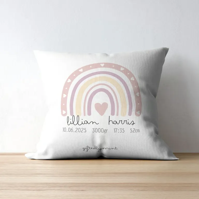 Personalised Baby Birth Pillow Case