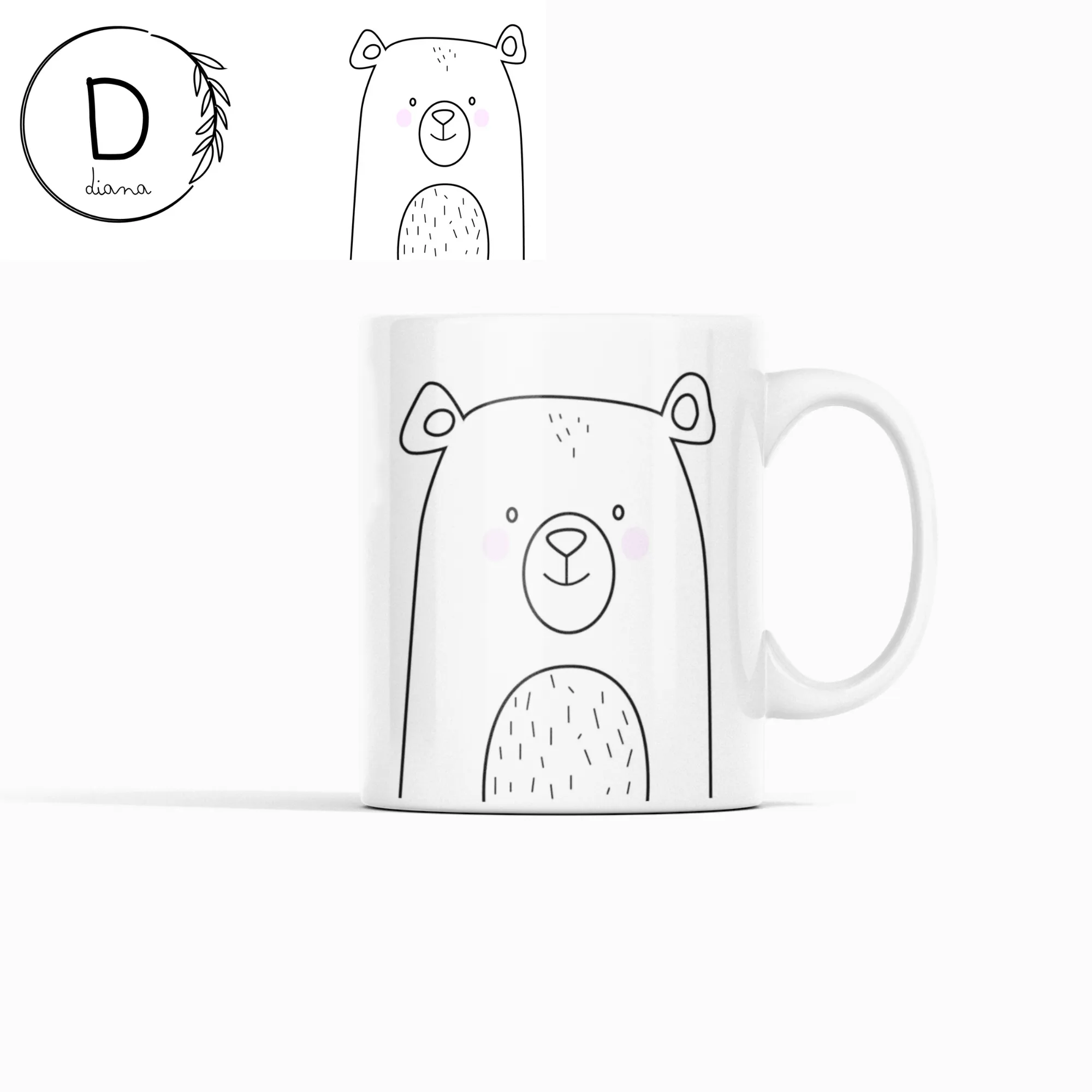 Bear Illustration Ceramic Mug