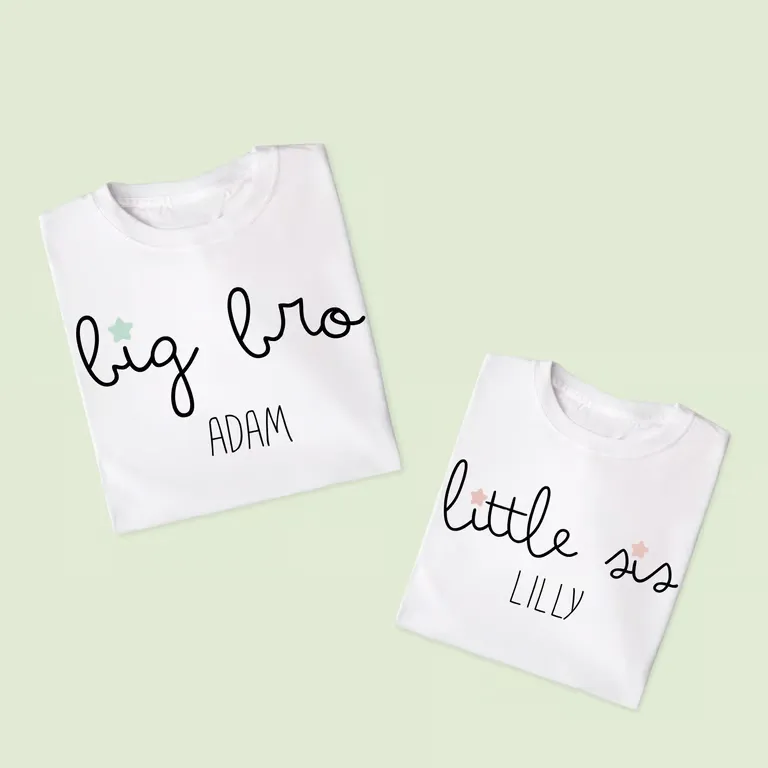 Big Bro & Little Sis Personalised T-Shirt
