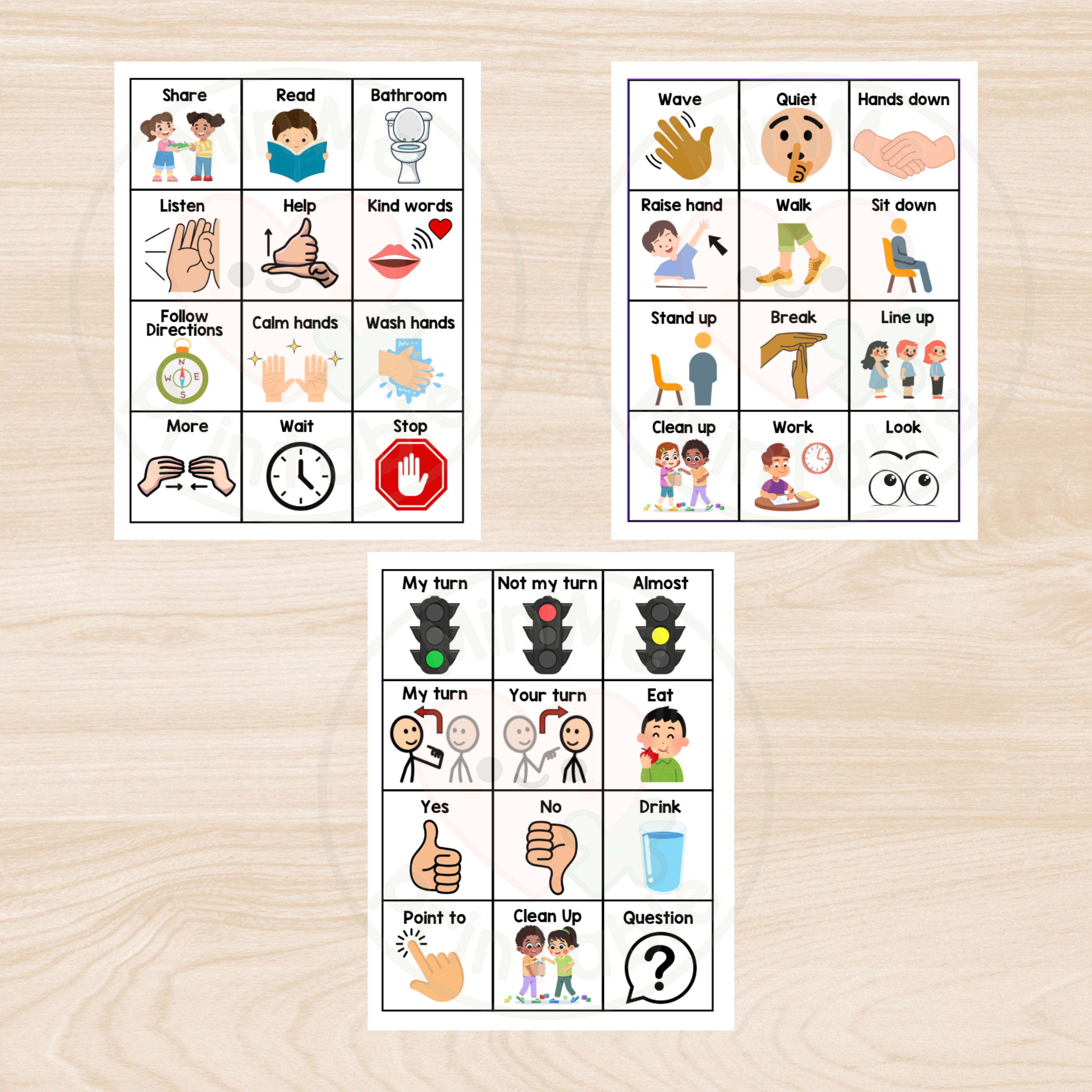36 Behavior Visual Communication Cue Cards