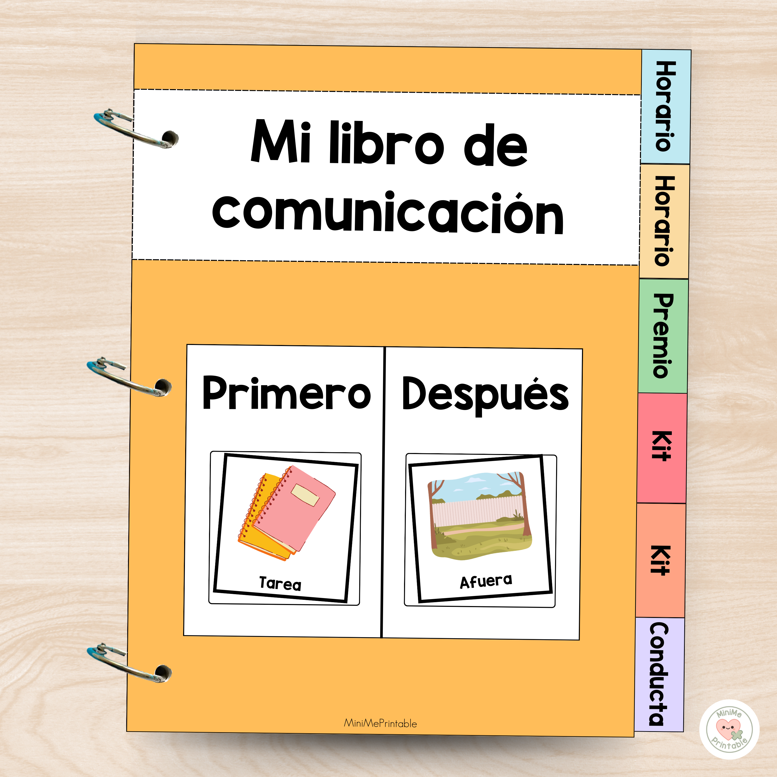 Libro de Comunicación Visual para Horarios, Refuerzos, Estrategias de Calma y Apoyo Conductual- Visual Communication Book for SpED