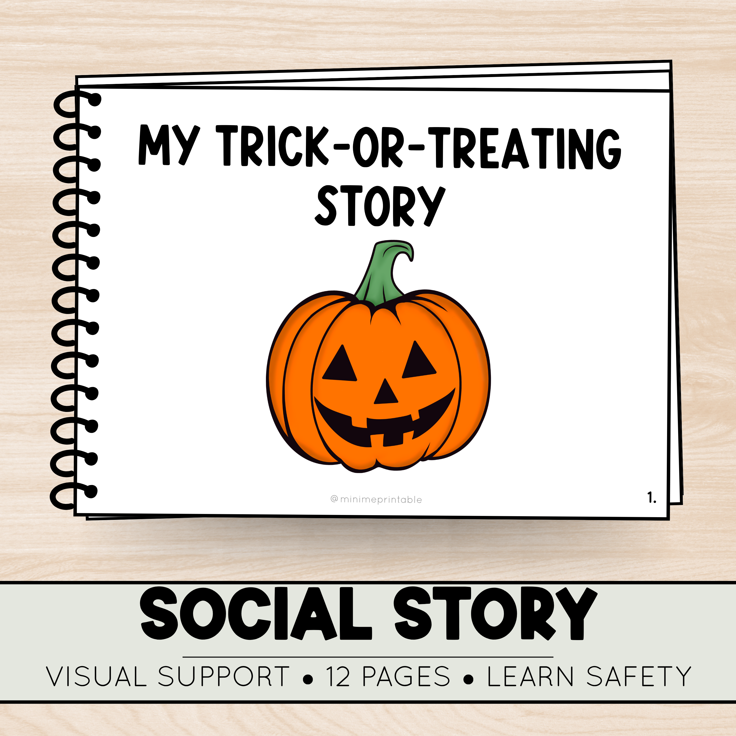 Halloween Safety Story Printable for Special Education | Visual Support Storybook | 12-Page PDF