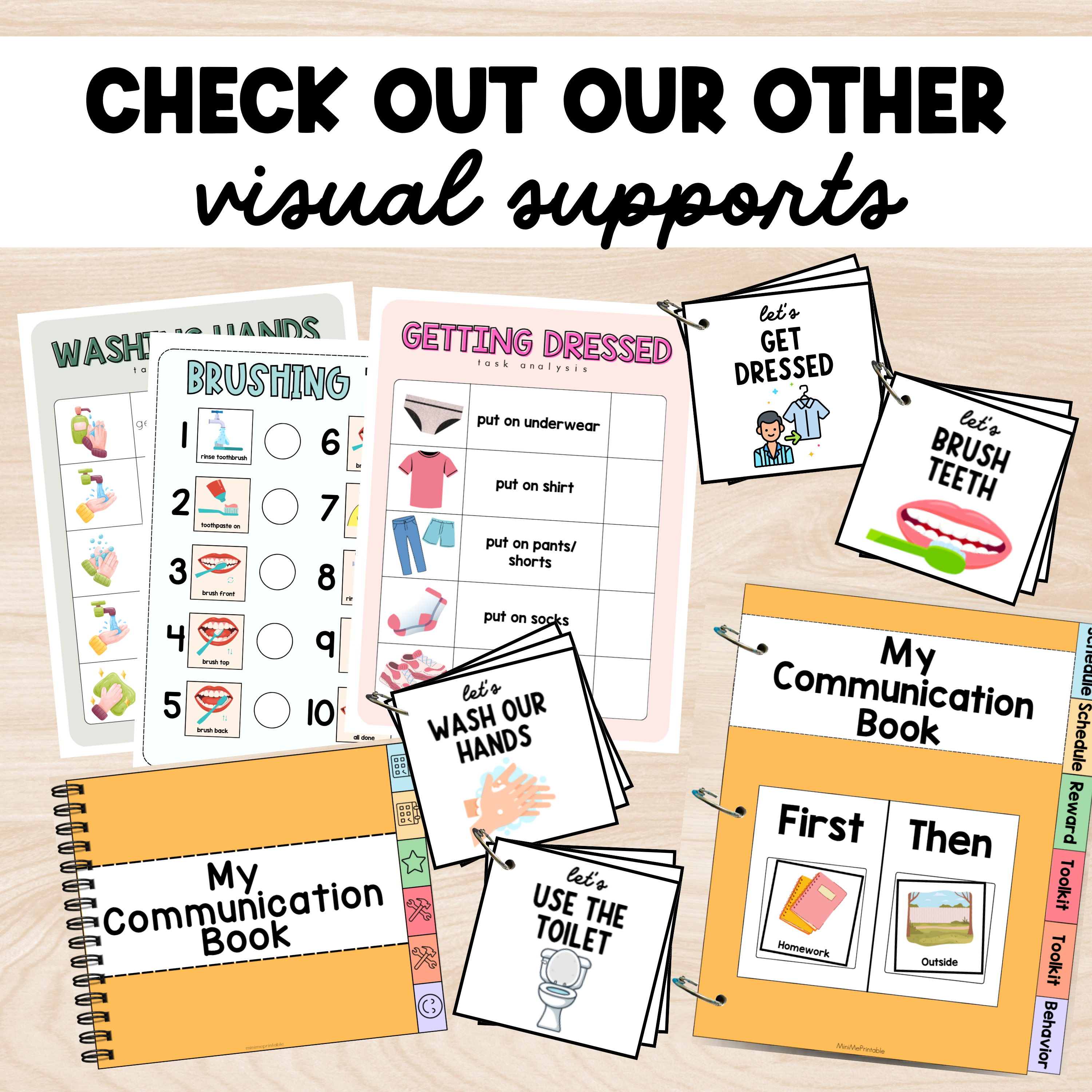 Toilet Training Task Analysis Cards – 8-Step Visual Set