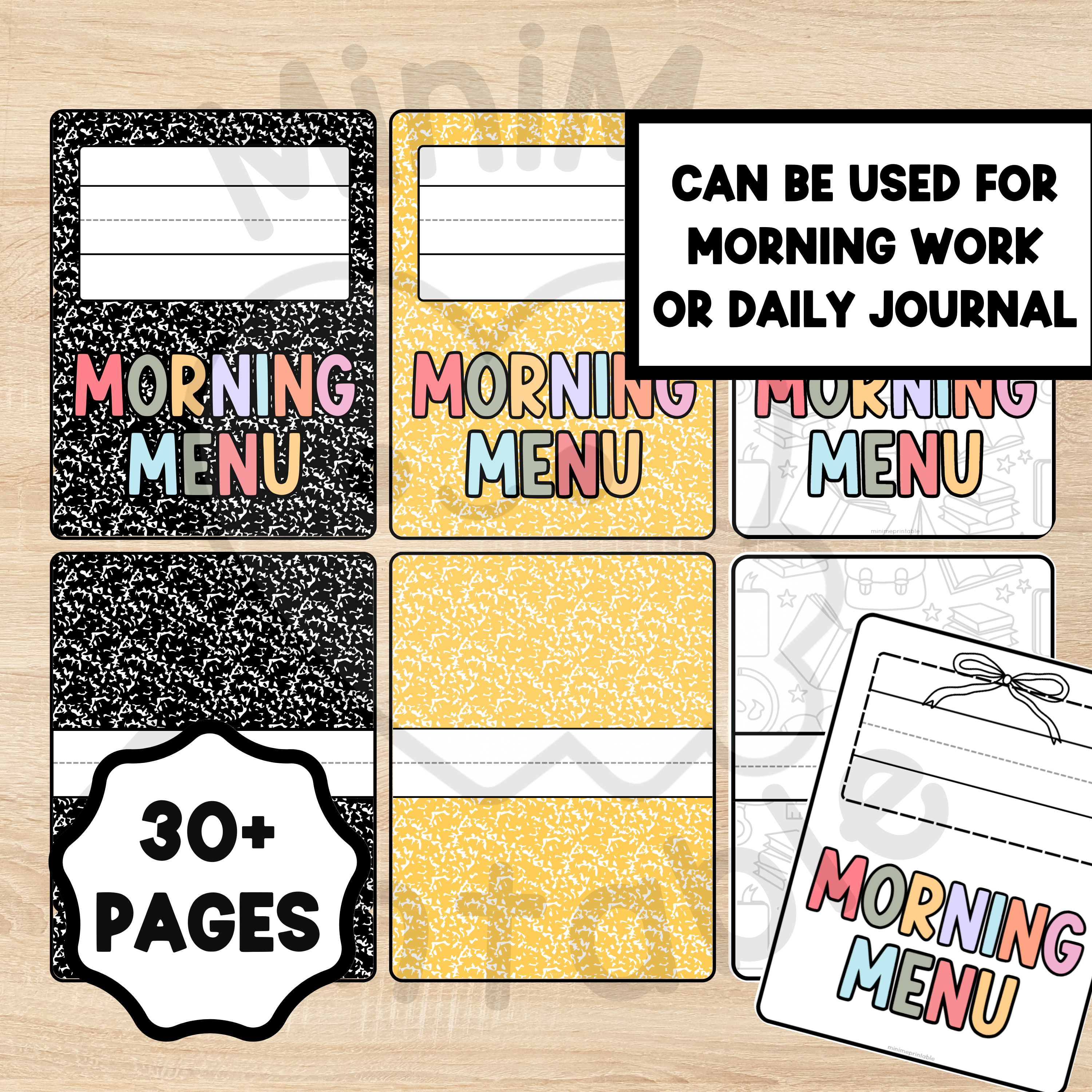 Morning Menu and Daily Visual Journal for Special Education | Morning Routine Planner | Core Needs, Calendar, Icons & Custom Covers
