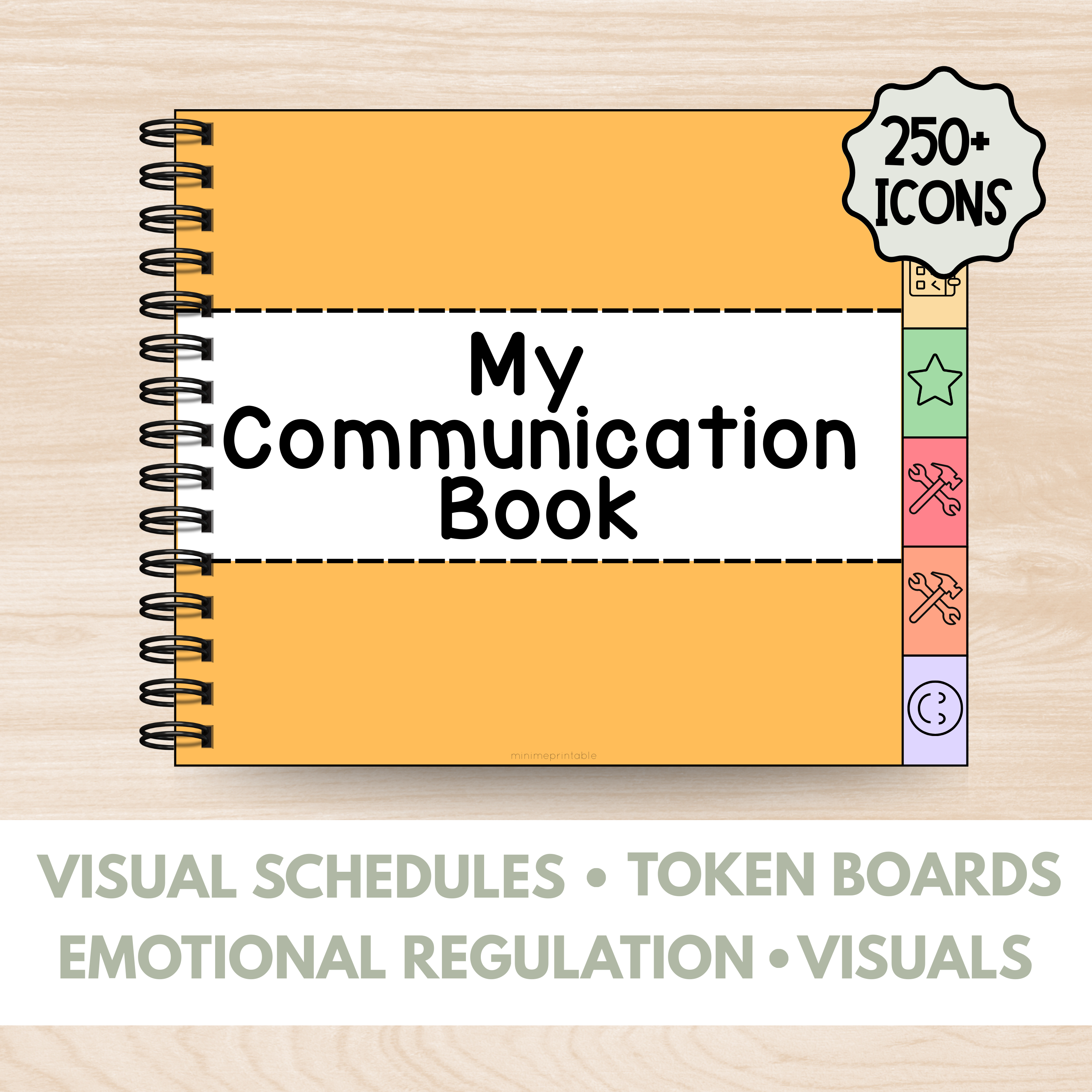 Mini Size- Visual Communication Book for Schedule, Reinforcement, Calming Strategies and Behavior Support
