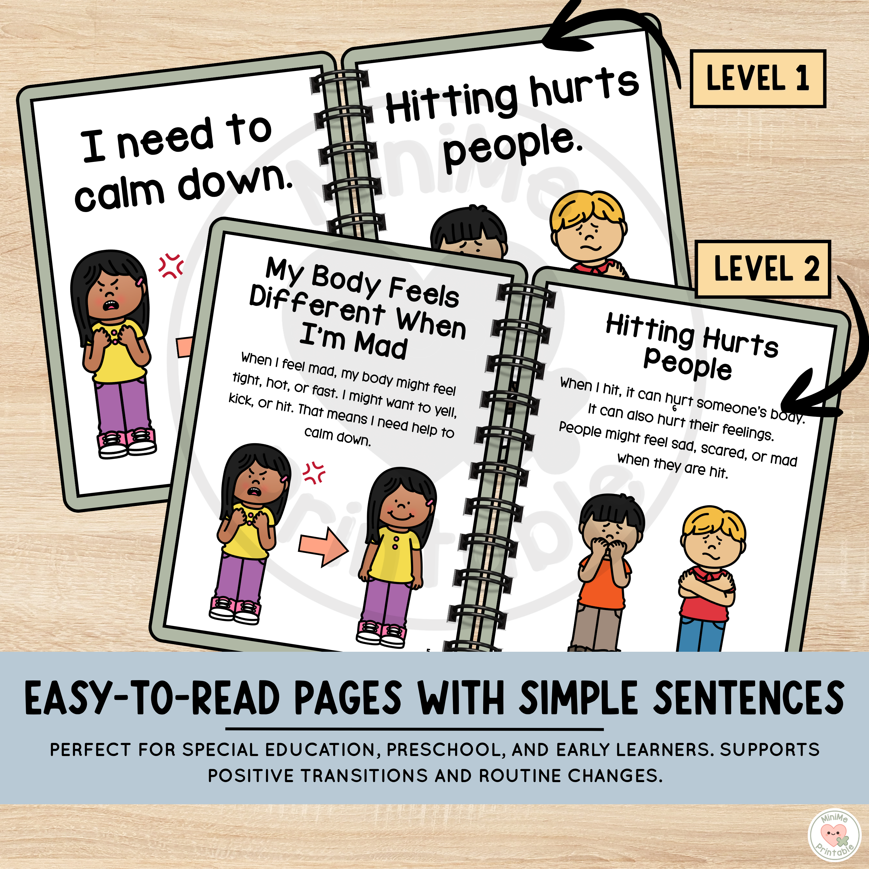 Printable Social Story on Hitting | Behavior Story for Special Education & Autism | Good vs. Bad Choices Sorting Activity