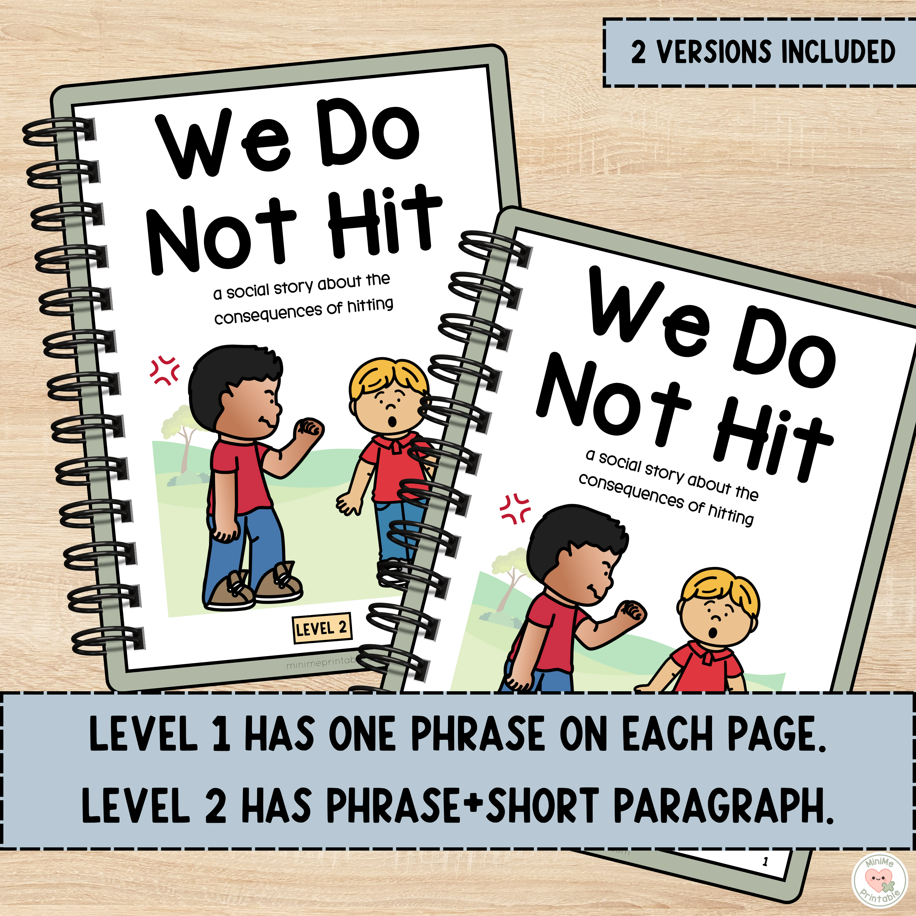 Printable Social Story on Hitting | Behavior Story for Special Education & Autism | Good vs. Bad Choices Sorting Activity